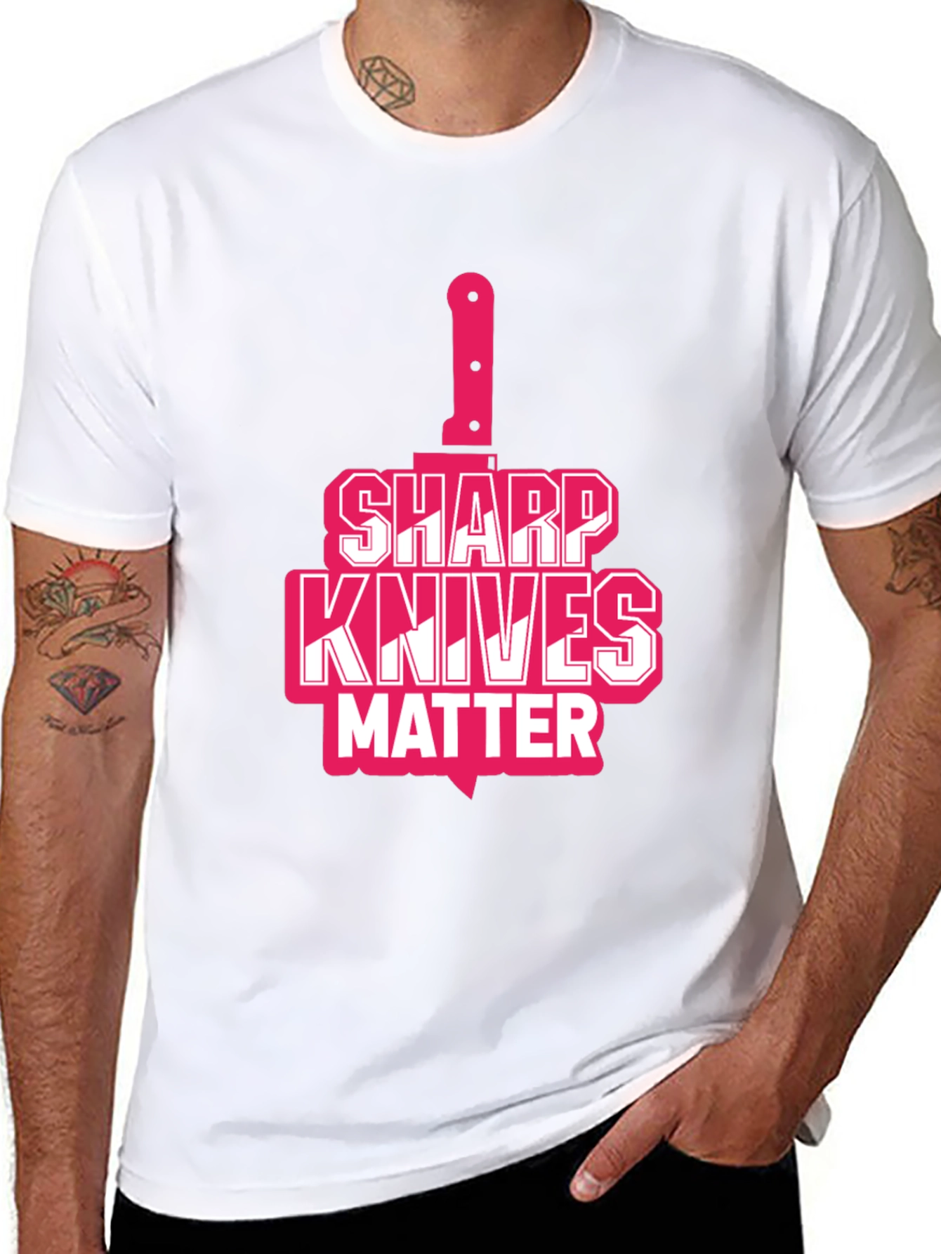 Black Sharp Knives Matter Graphic T-Shirt view 8