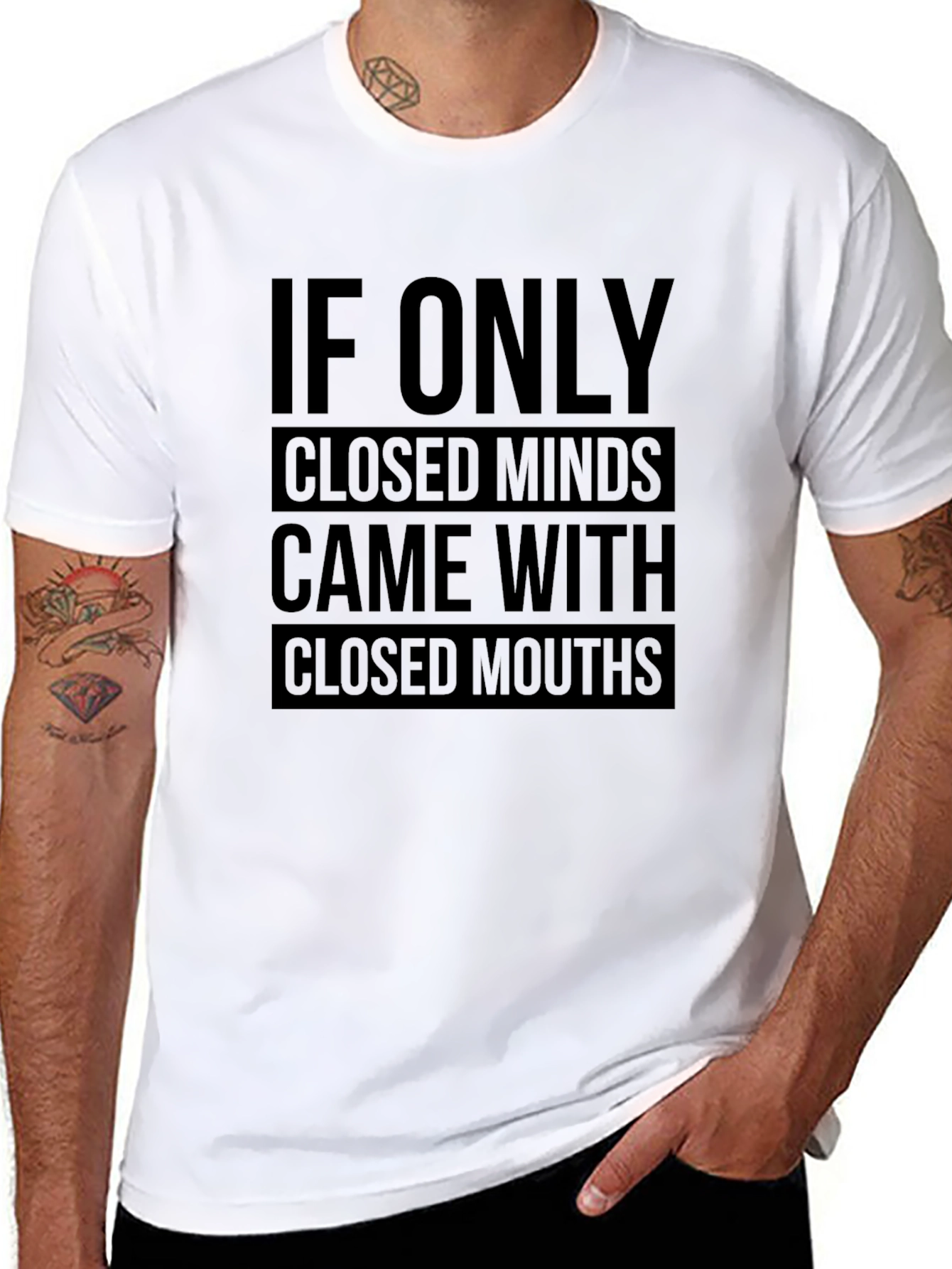 Black Sarcastic Graphic T-Shirt - If Only Closed Minds... view 8