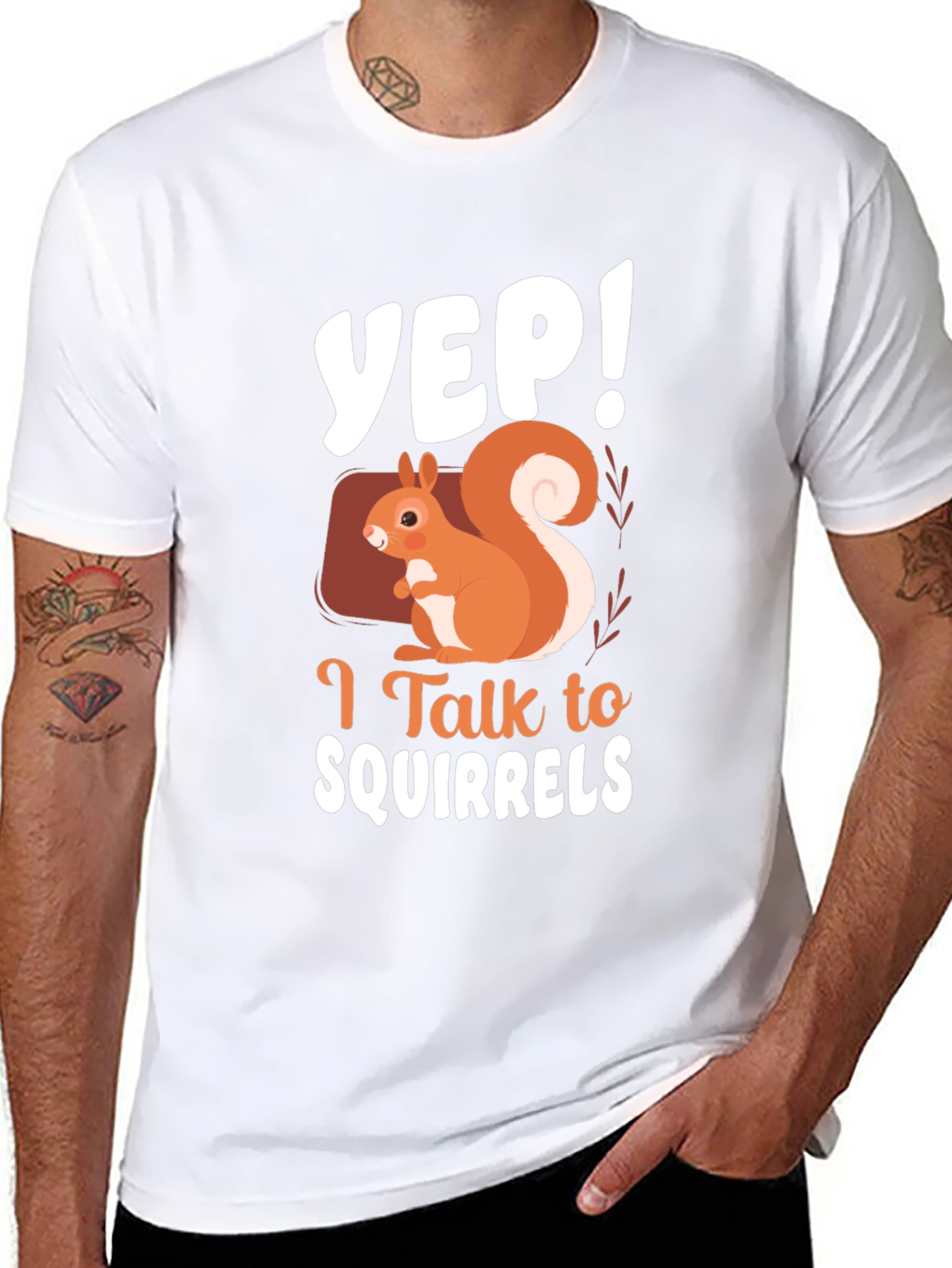 Black Yep! I Talk to Squirrels T-Shirt Funny Squirrel Lover Tee view 8