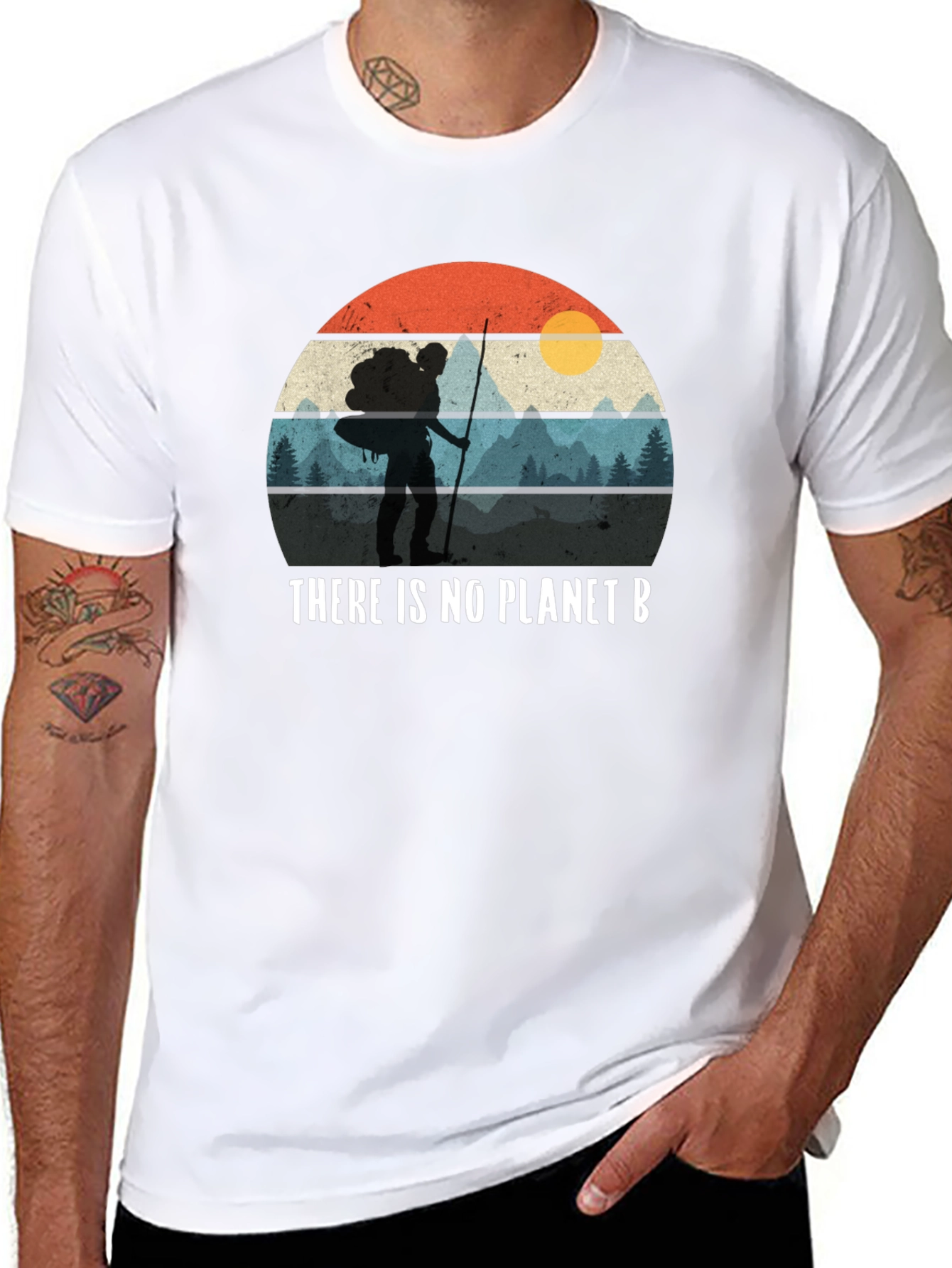Black No Planet B Graphic Tee - Hiker Design view 8