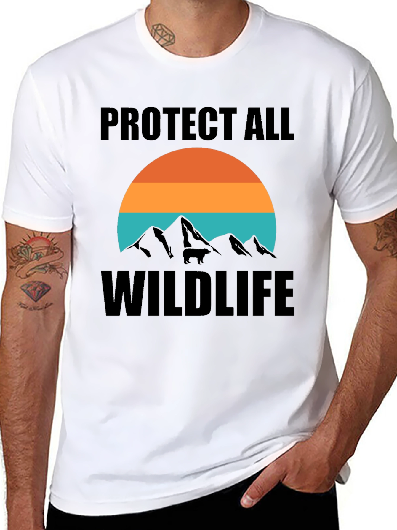 Black Protect All Wildlife Tee view 8