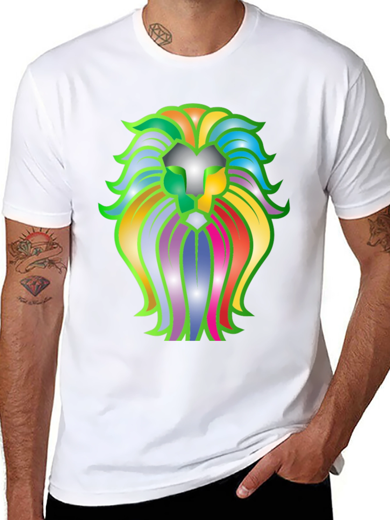 Black Lion Graphic Black T-Shirt view 8