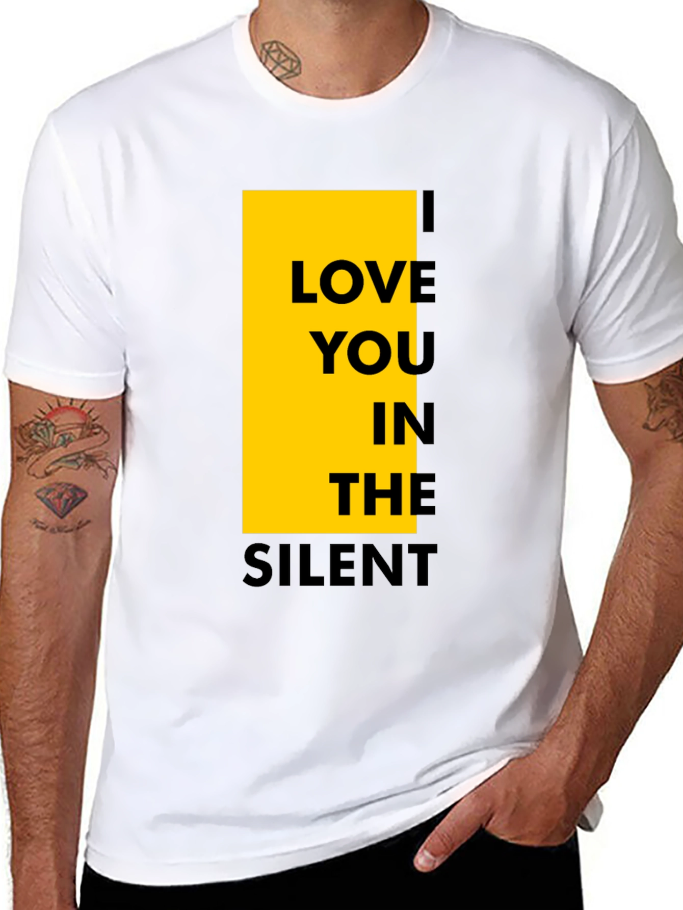 Black I Love You In The Silent Black T-Shirt view 8