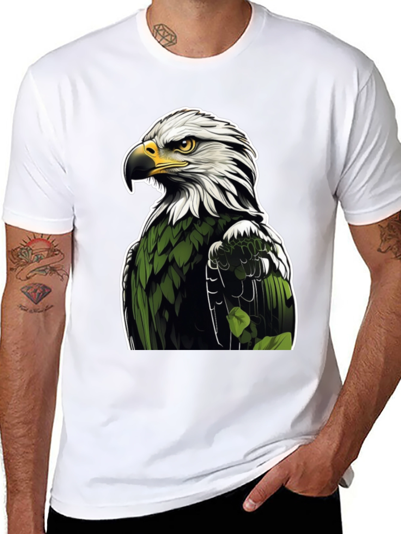Black Eagle Graphic Print Black T-Shirt view 8