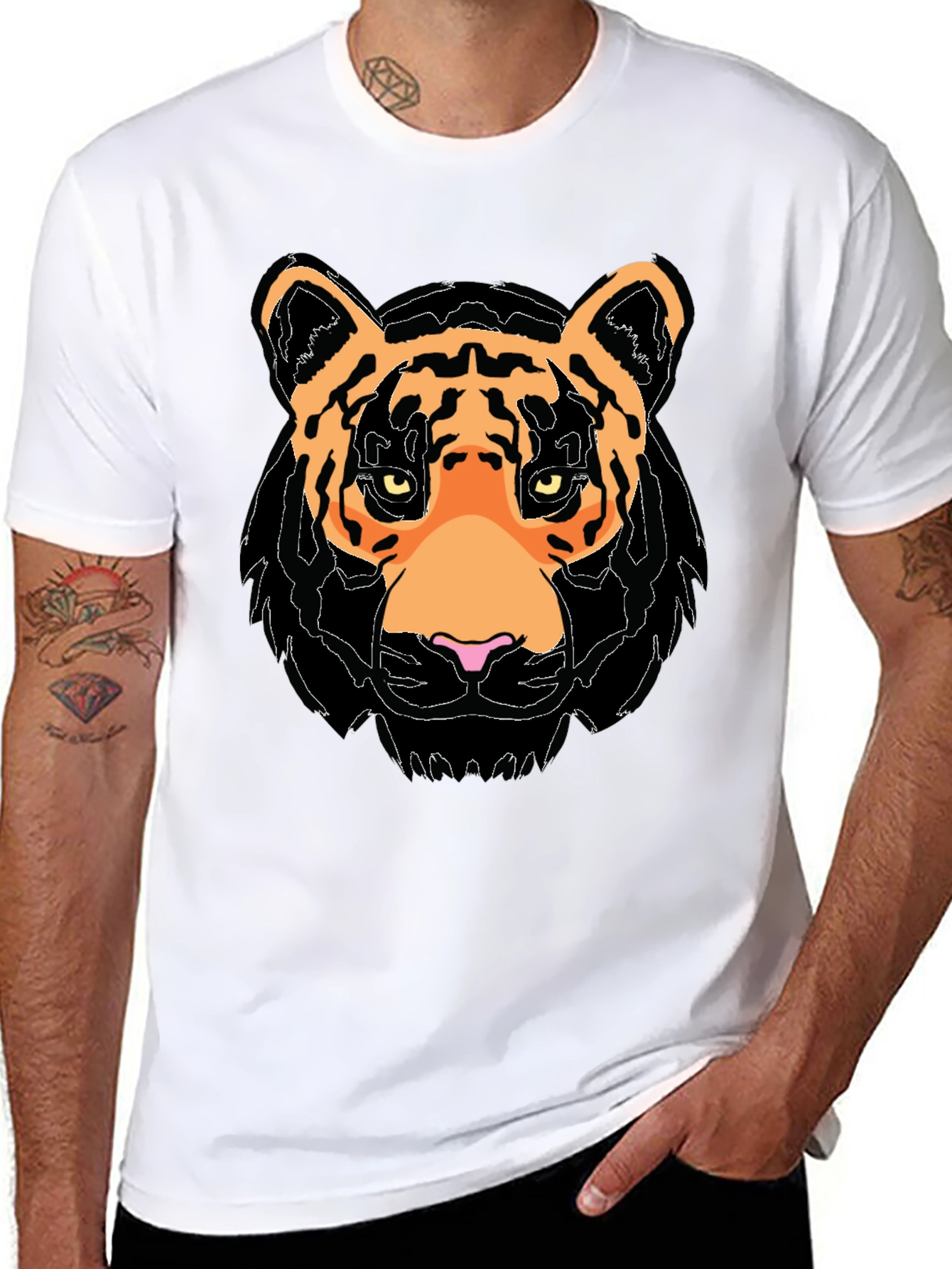 Black Tiger Graphic Black T-Shirt view 8