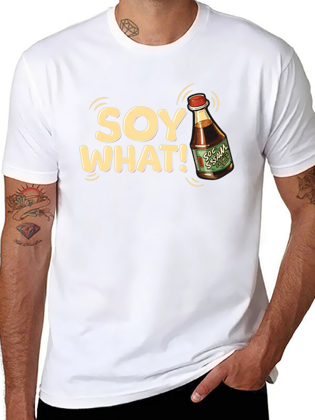 Black Soy What T-Shirt - Funny Foodie Tee view 8