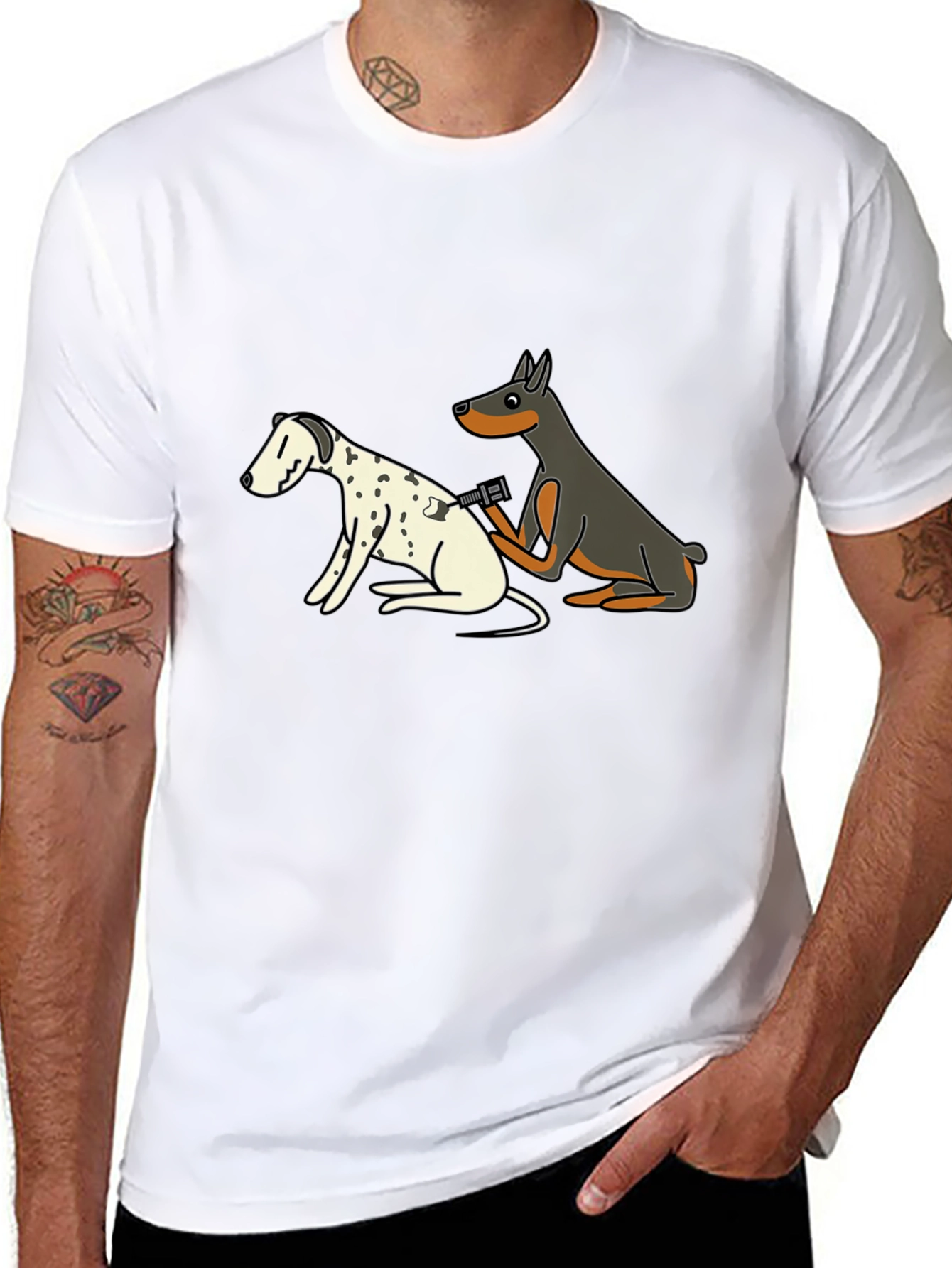 Black Dog Tattoo Artist Graphic T-Shirt view 8