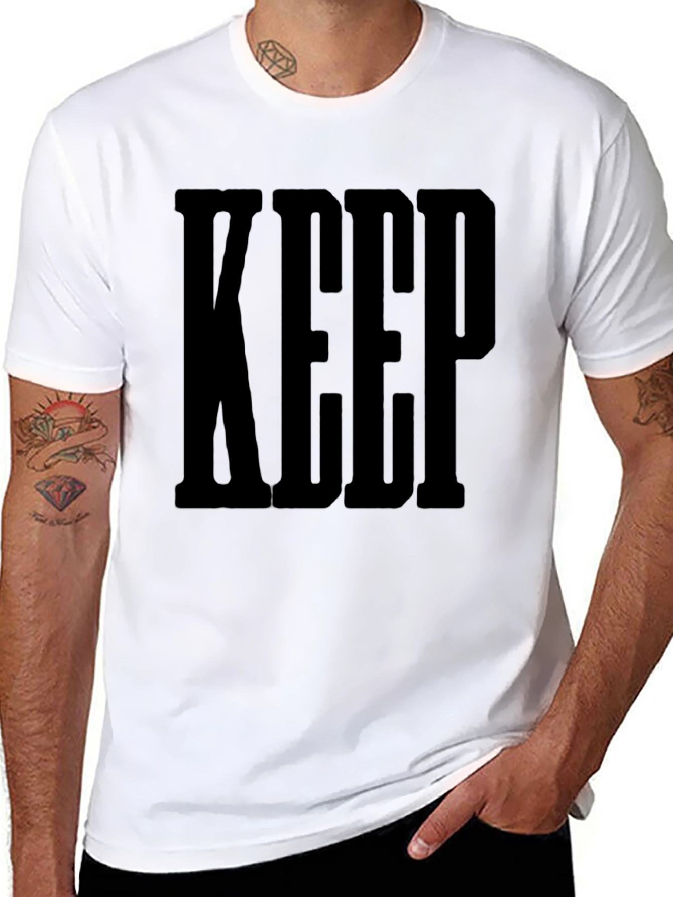 Black KEEP Graphic Tee - Bold Statement T-Shirt view 8