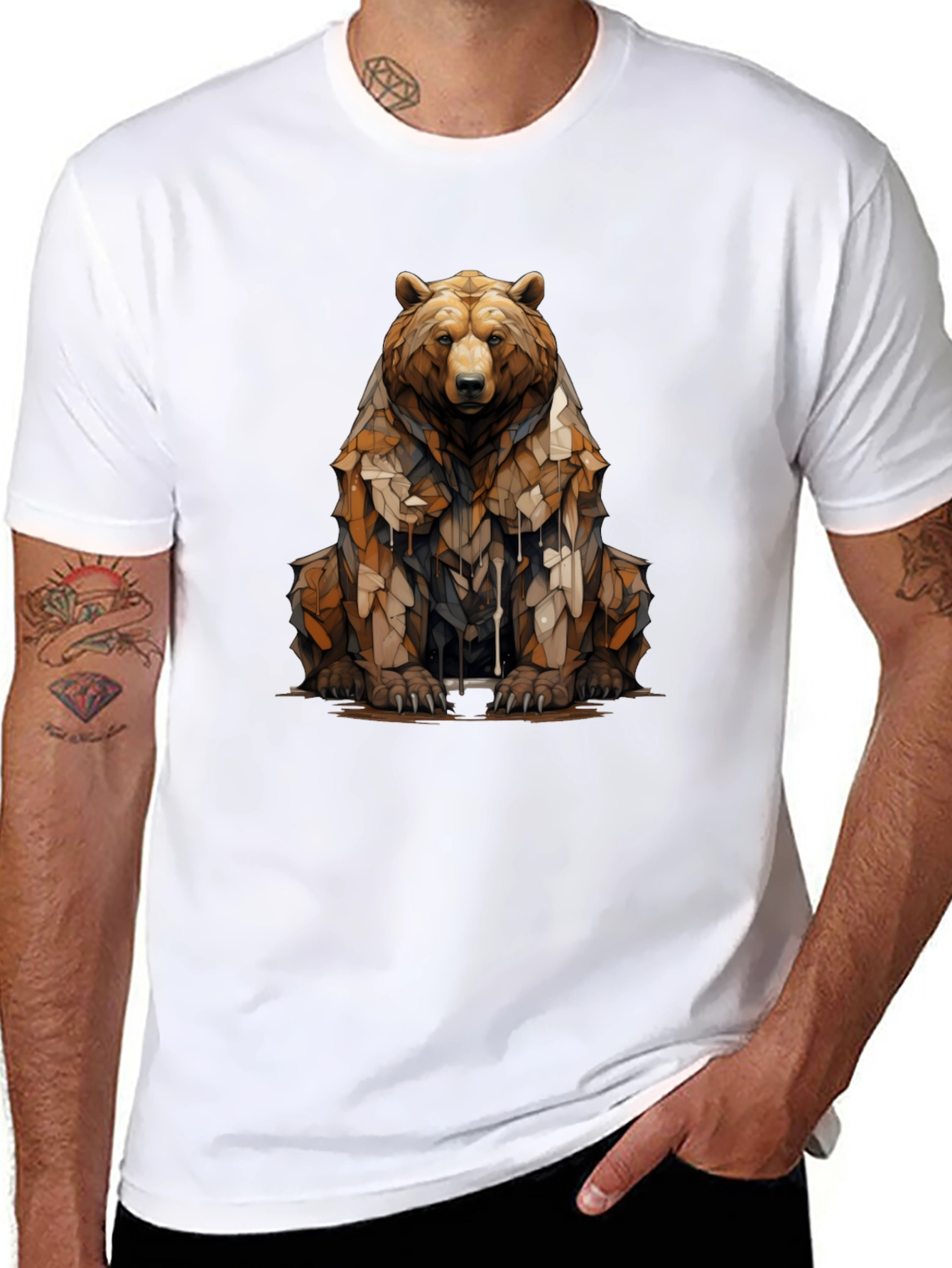 Black Bear Graphic T-Shirt - Men's Black Tee view 8