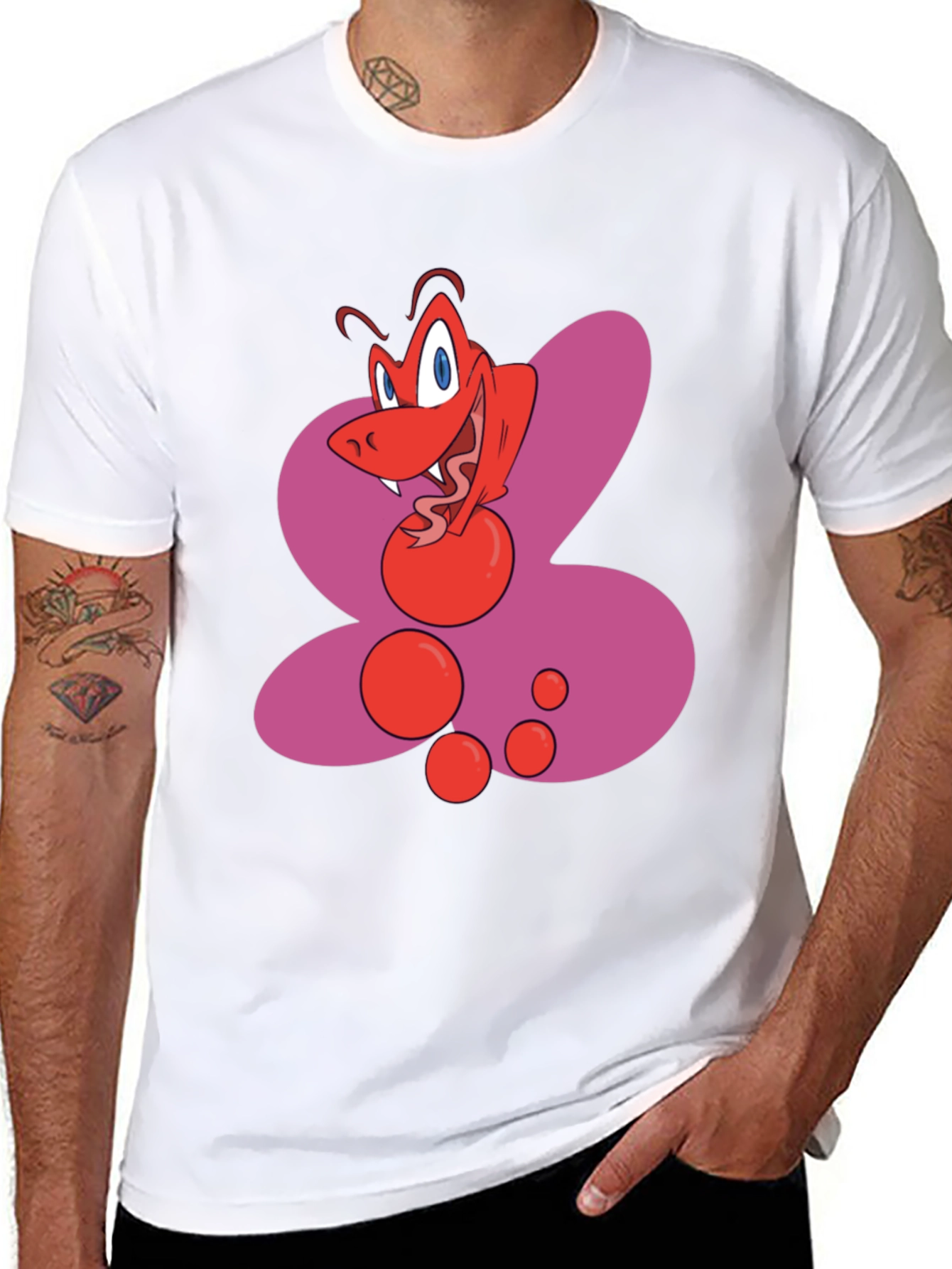 Black Cartoon Ant Graphic Black T-Shirt view 8