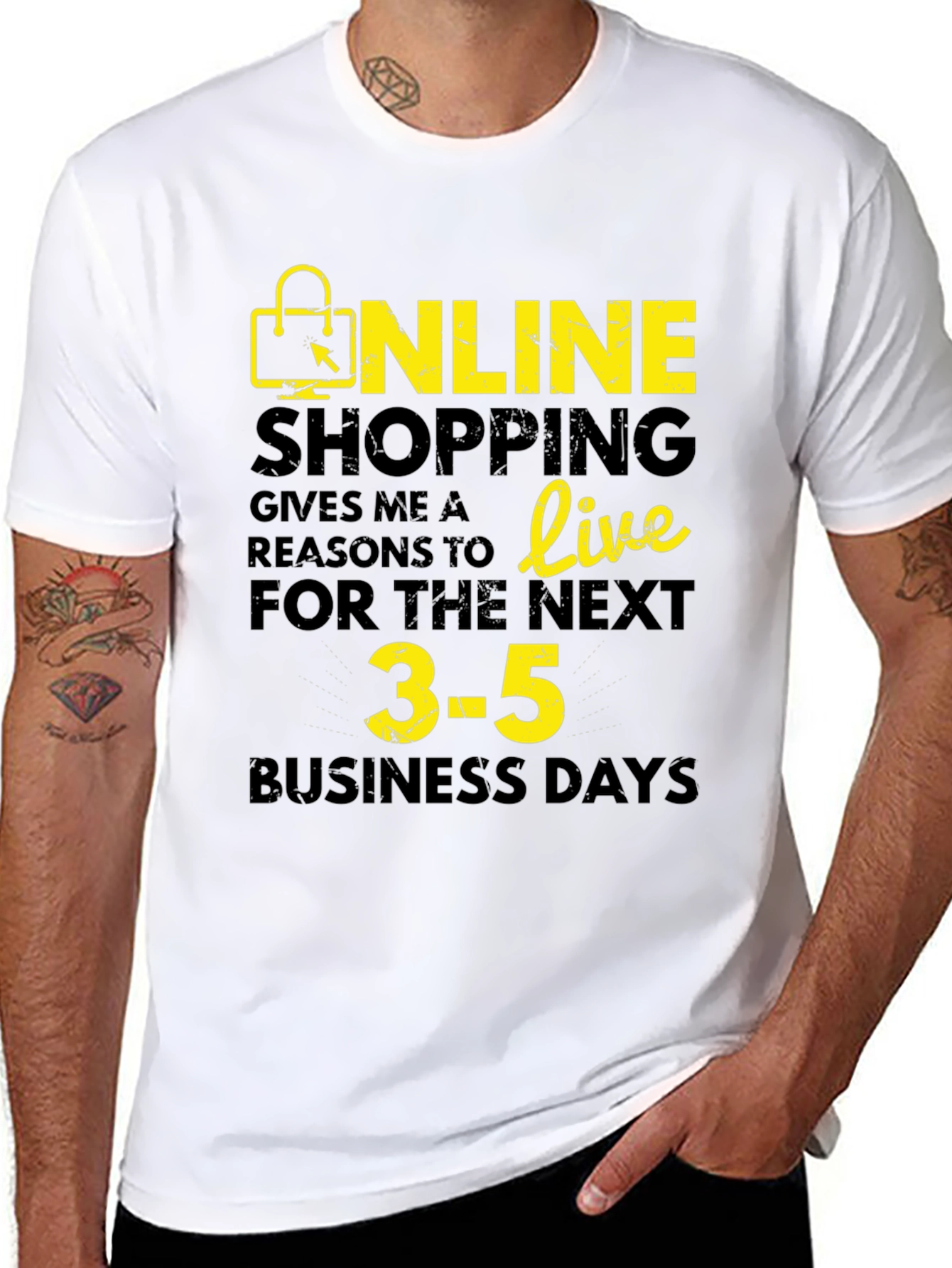 Online Shopping T-Shirt - 'Reasons to Live' Graphic Tee - 8