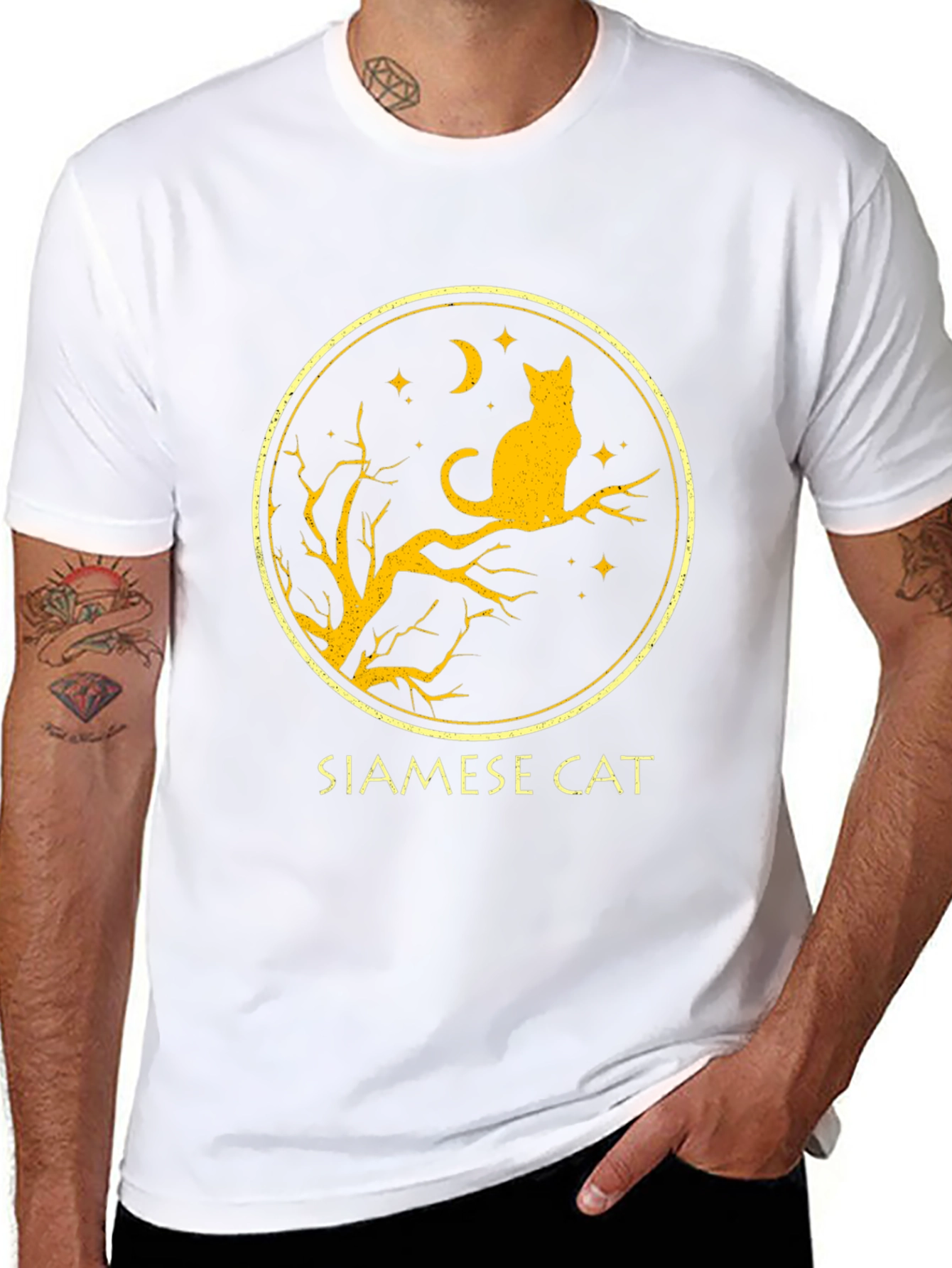 Black Siamese Cat T-Shirt - Black view 8
