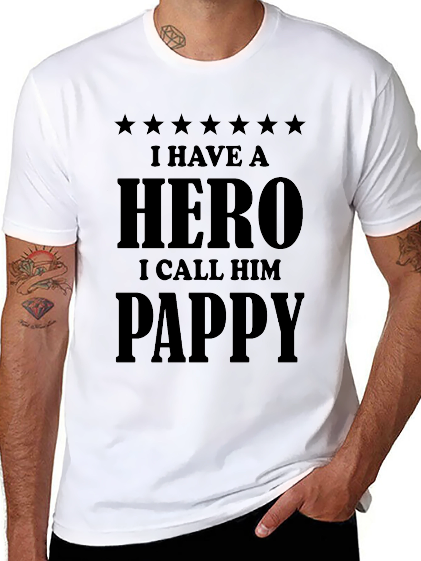 Black Pappy Hero T-Shirt - Gift for Grandpa view 8