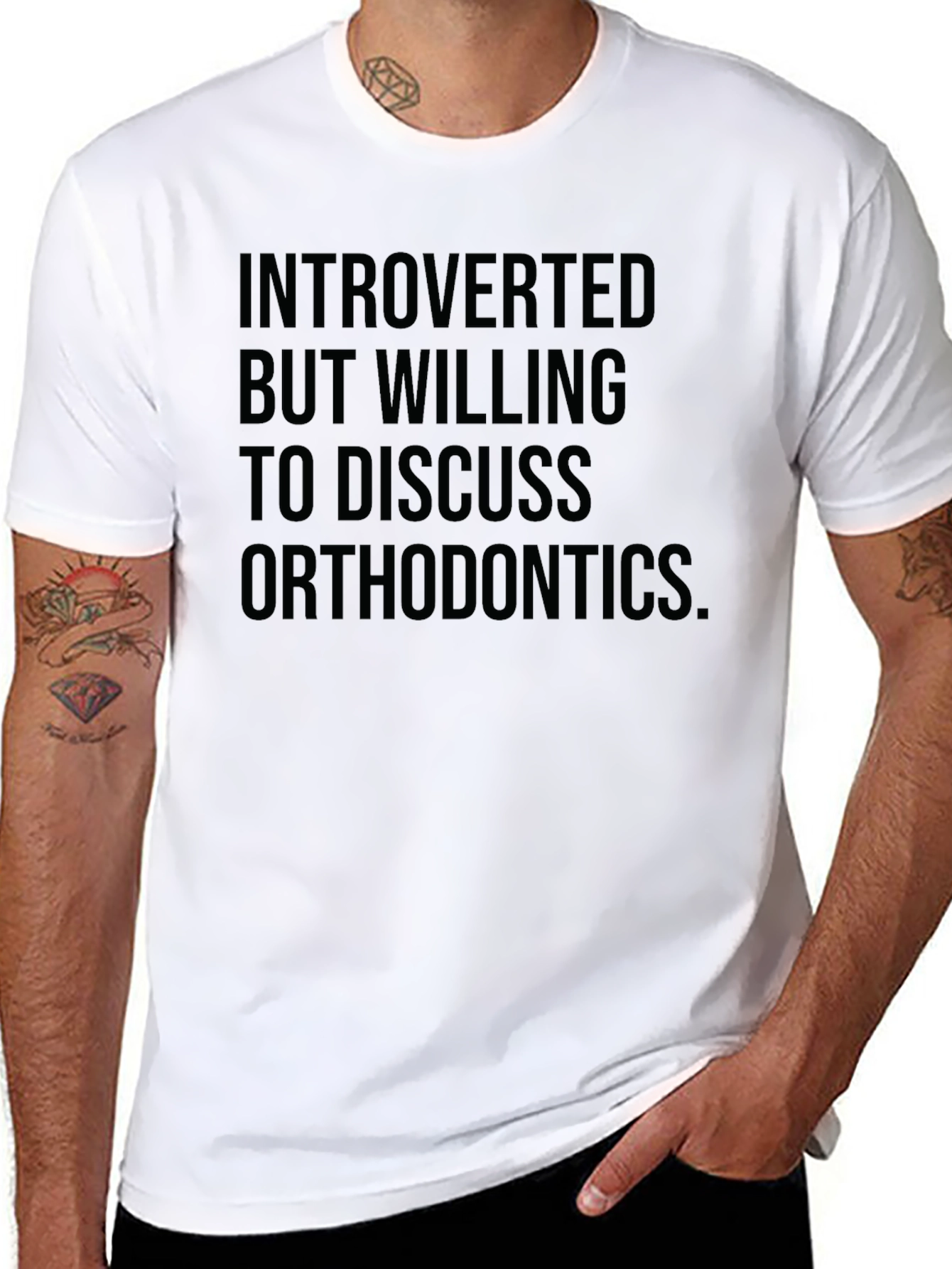 Black Introverted Orthodontics T-Shirt - Soft Cotton Tee view 8