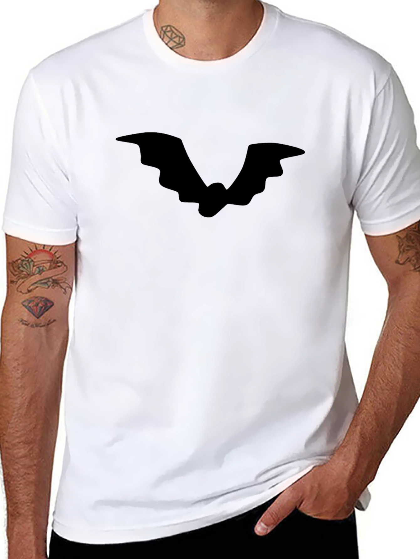Black Black Bat Graphic Tee - Halloween Style view 8