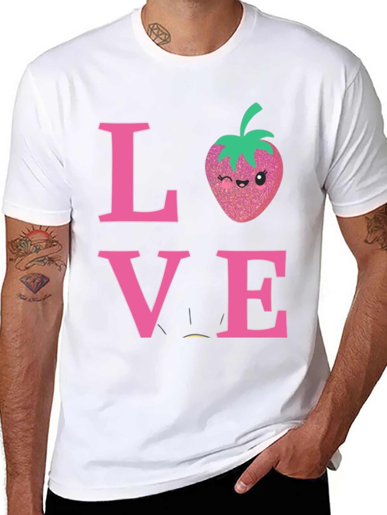 Black Love Strawberry Graphic T-Shirt view 8