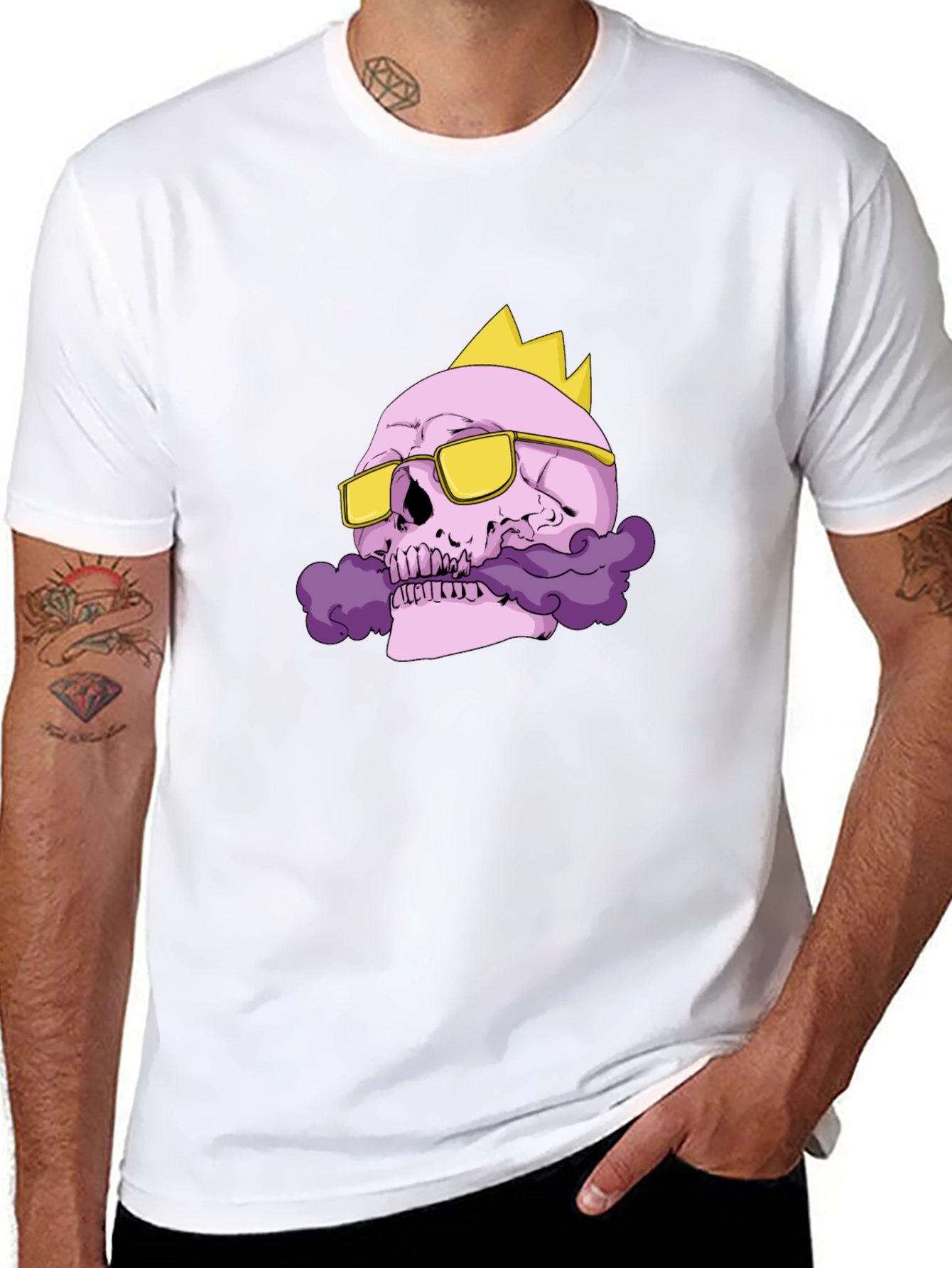 Black Skull King T-Shirt - Gold Crown & Sunglasses view 8
