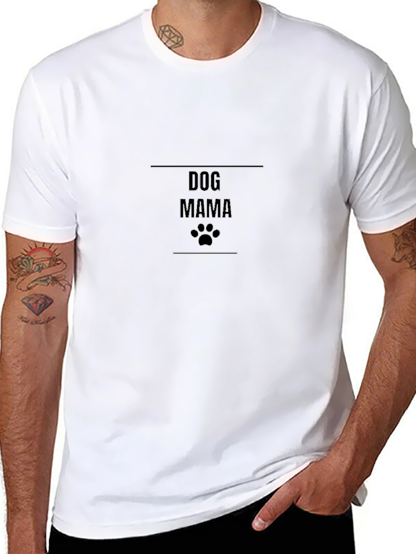 Black Dog Mama T-Shirt - Black, Comfortable Fit view 8