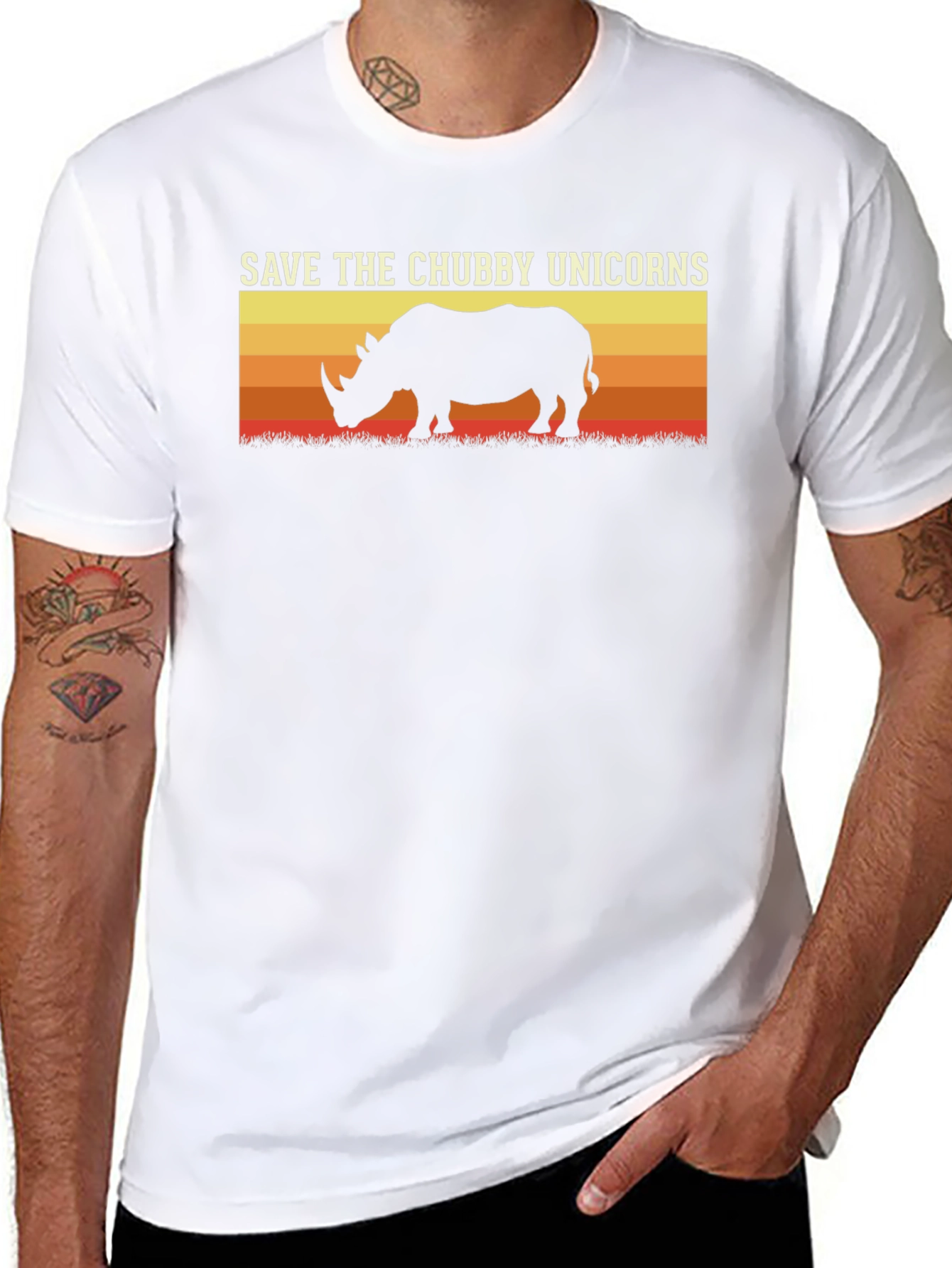 Black Save the Chubby Unicorns Graphic Tee view 8