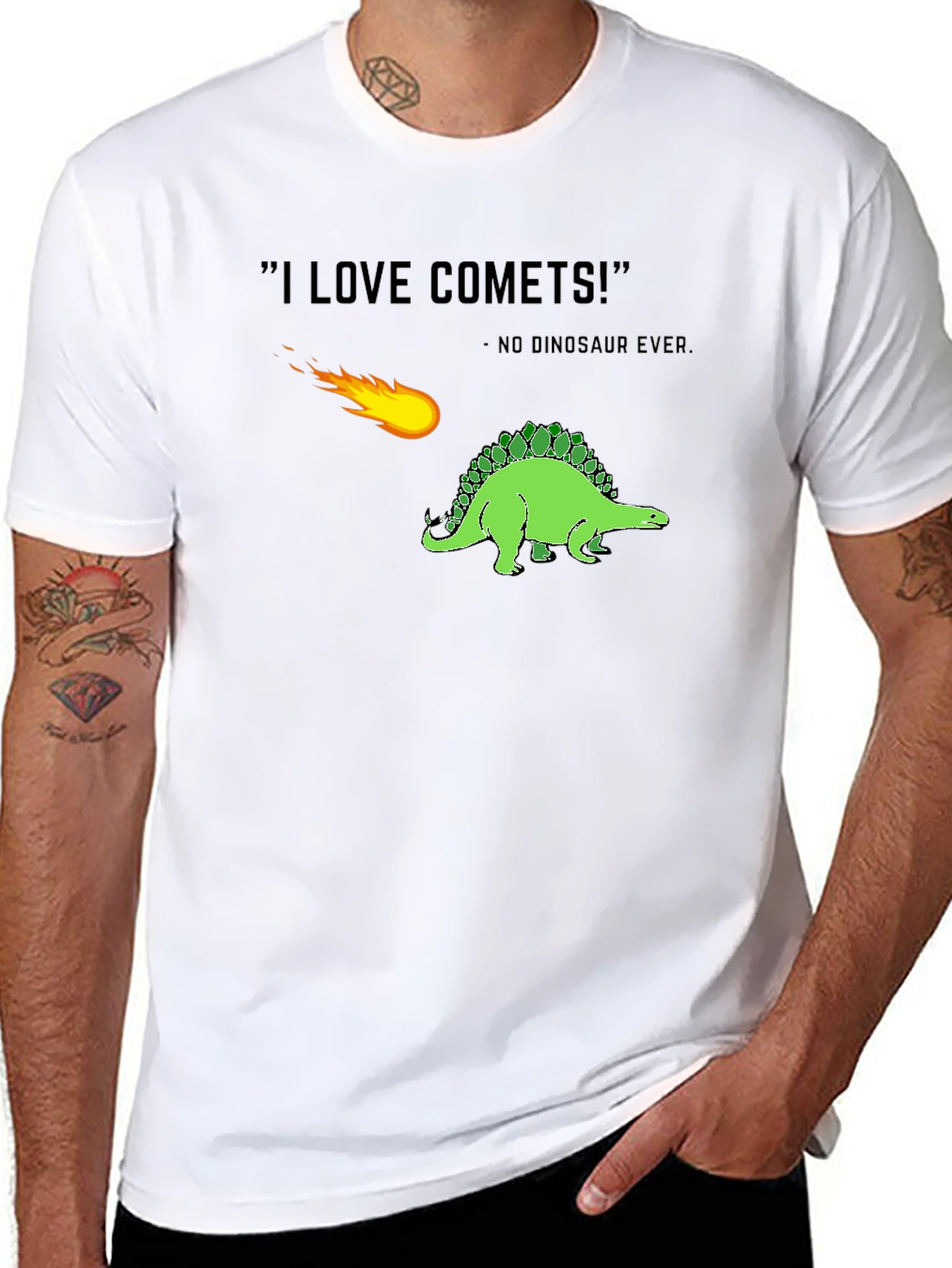 Black Dinosaur Comet T-Shirt - No Dinosaur Ever! view 8