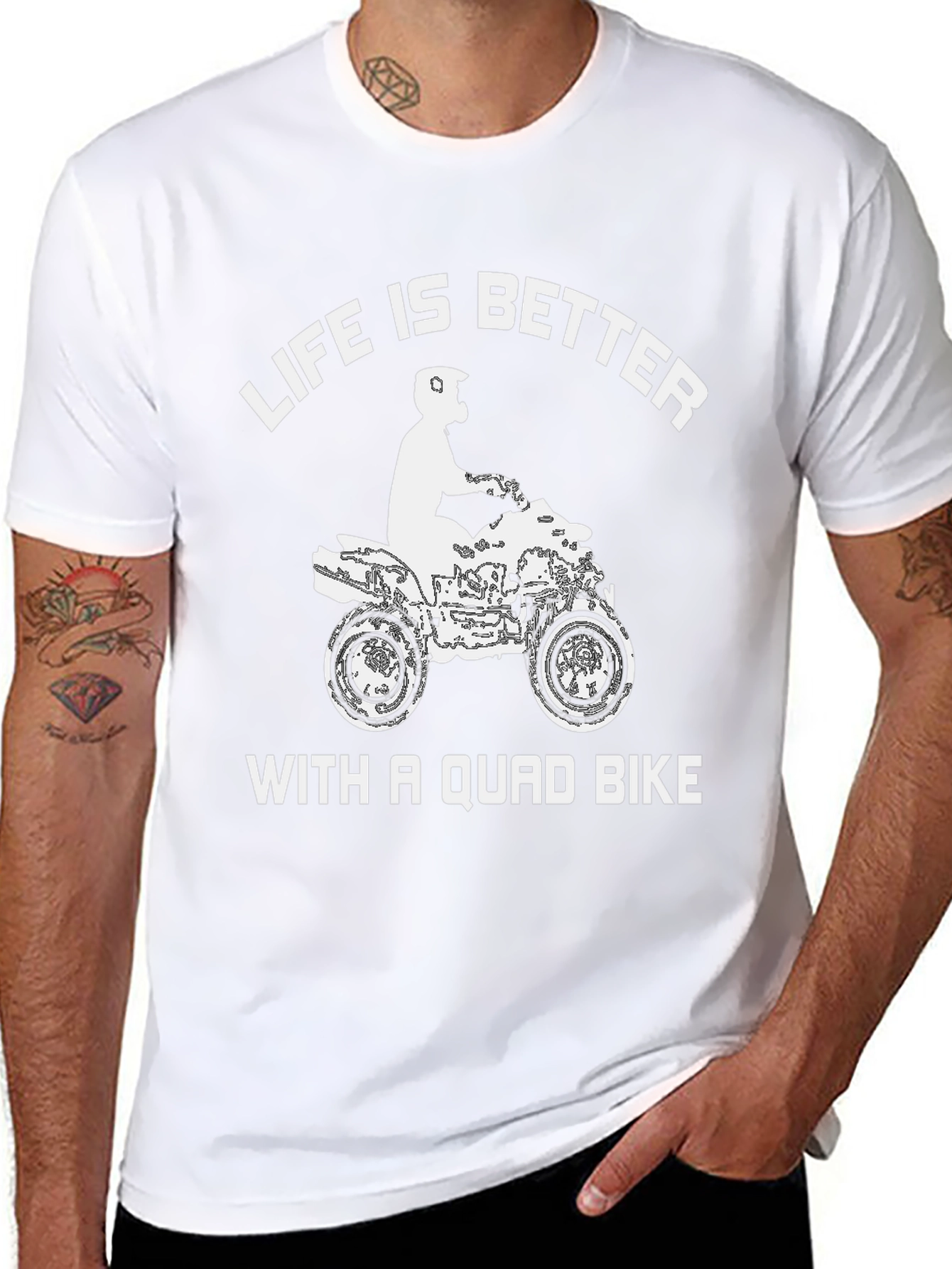 Black Life is Better with a Quad Bike Black T-Shirt view 8