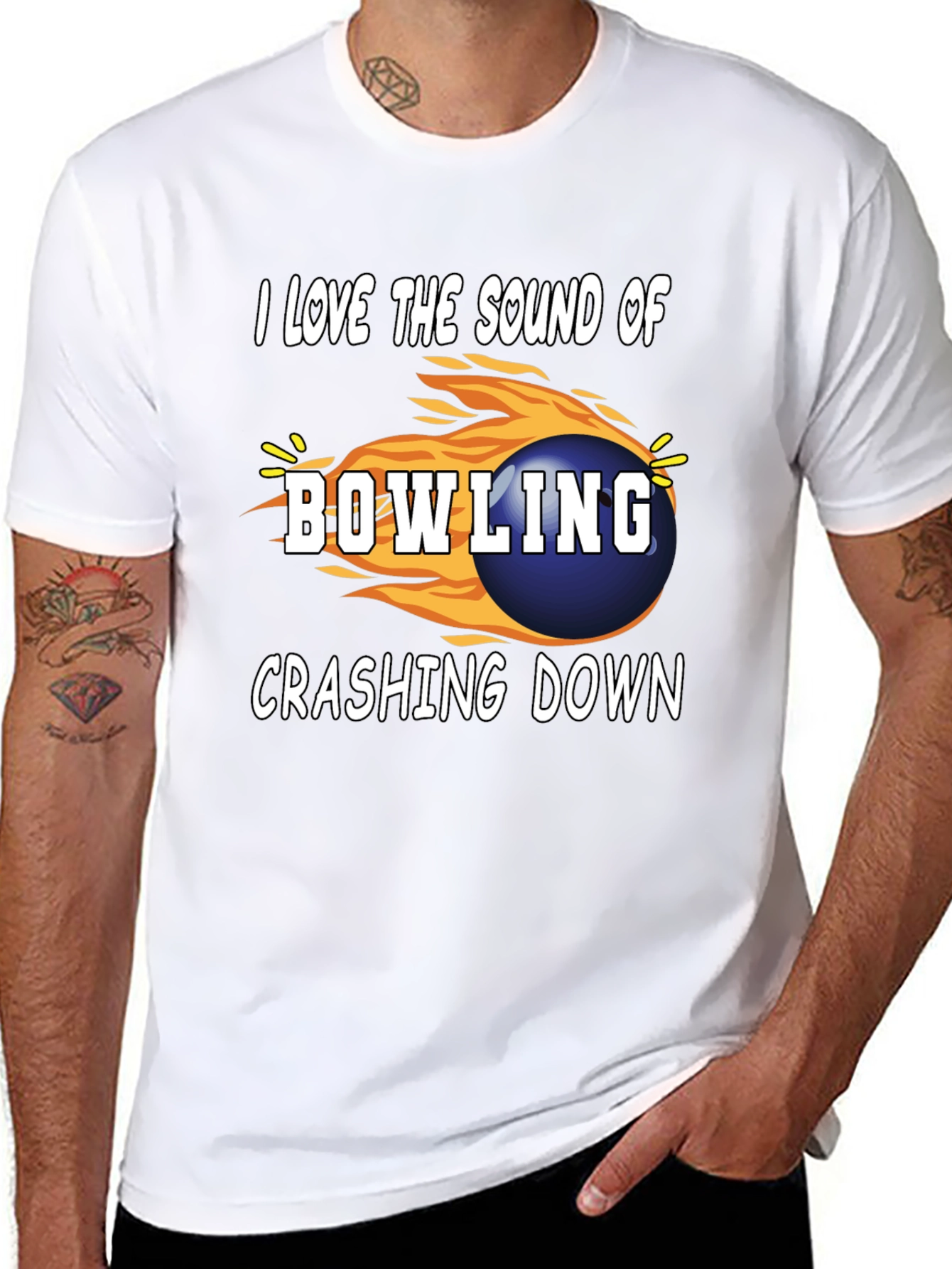 Black Bowling Lover Graphic T-Shirt view 8