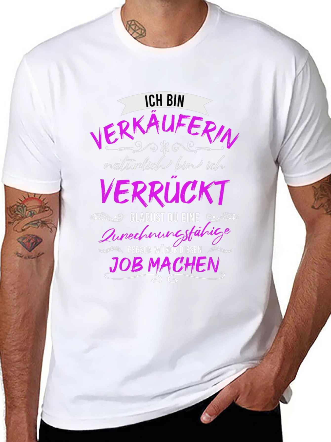 Black Funny "Verkäuferin" T-Shirt - Saleswoman Gift Idea view 8