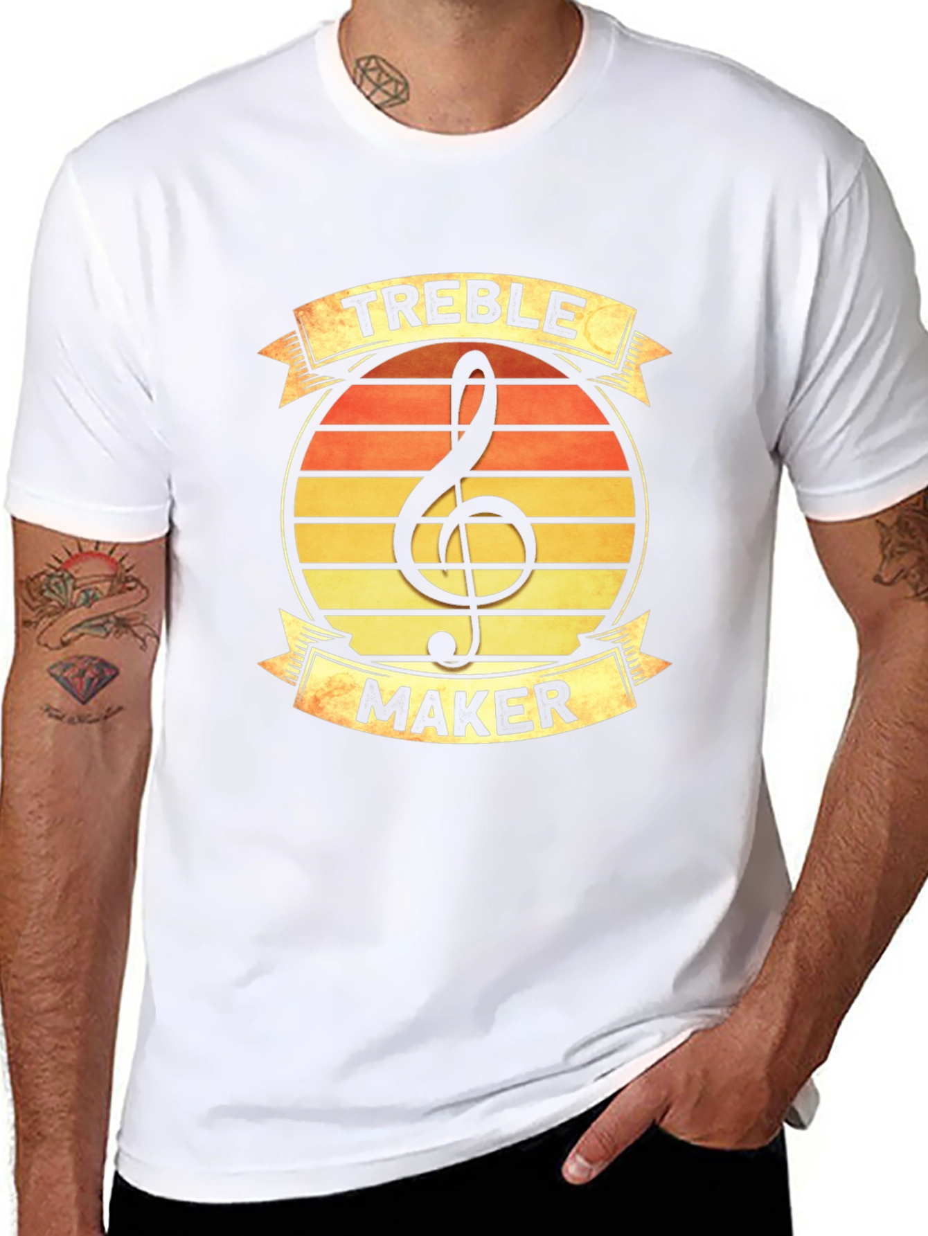 Black Treble Maker T-Shirt - Music Lover Apparel view 8