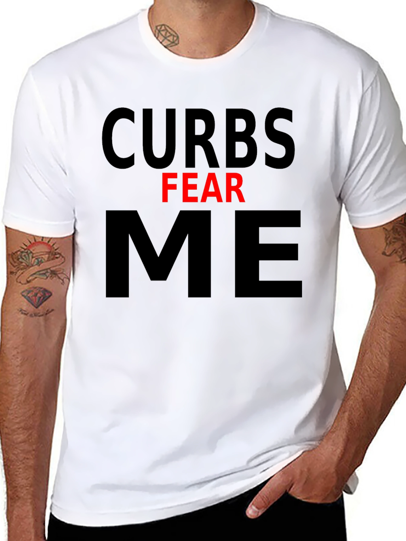 Black Curbs Fear Me Graphic Tee - Black Cotton T-Shirt view 8