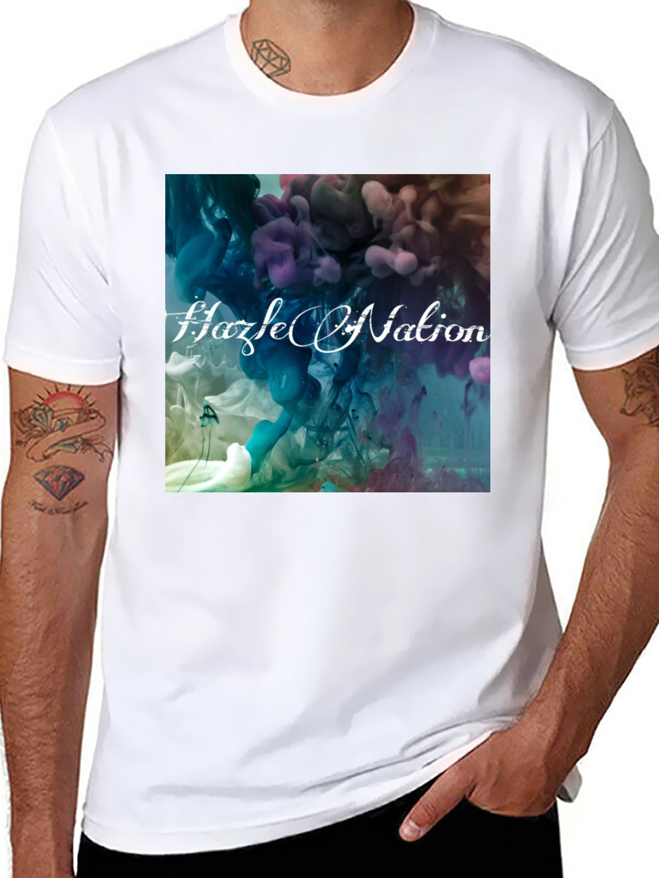 Black Abstract Ink Hazel Nation Black T-Shirt view 8