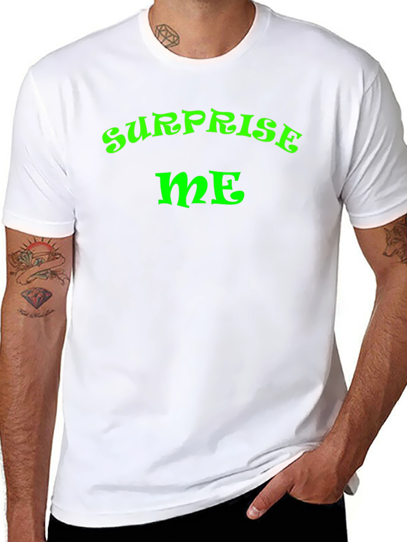 Black Surprise Me Graphic T-Shirt - Fun Casual Wear view 8