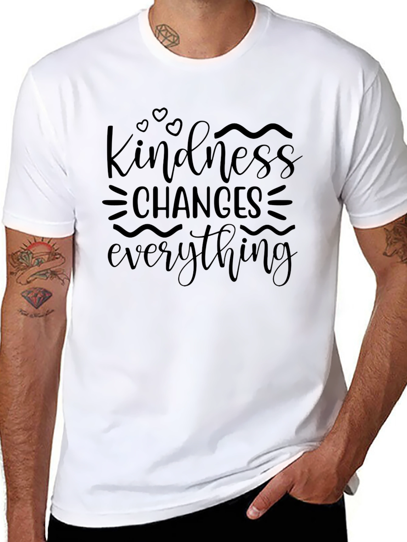 Black Kindness Changes Everything Black T-Shirt view 8
