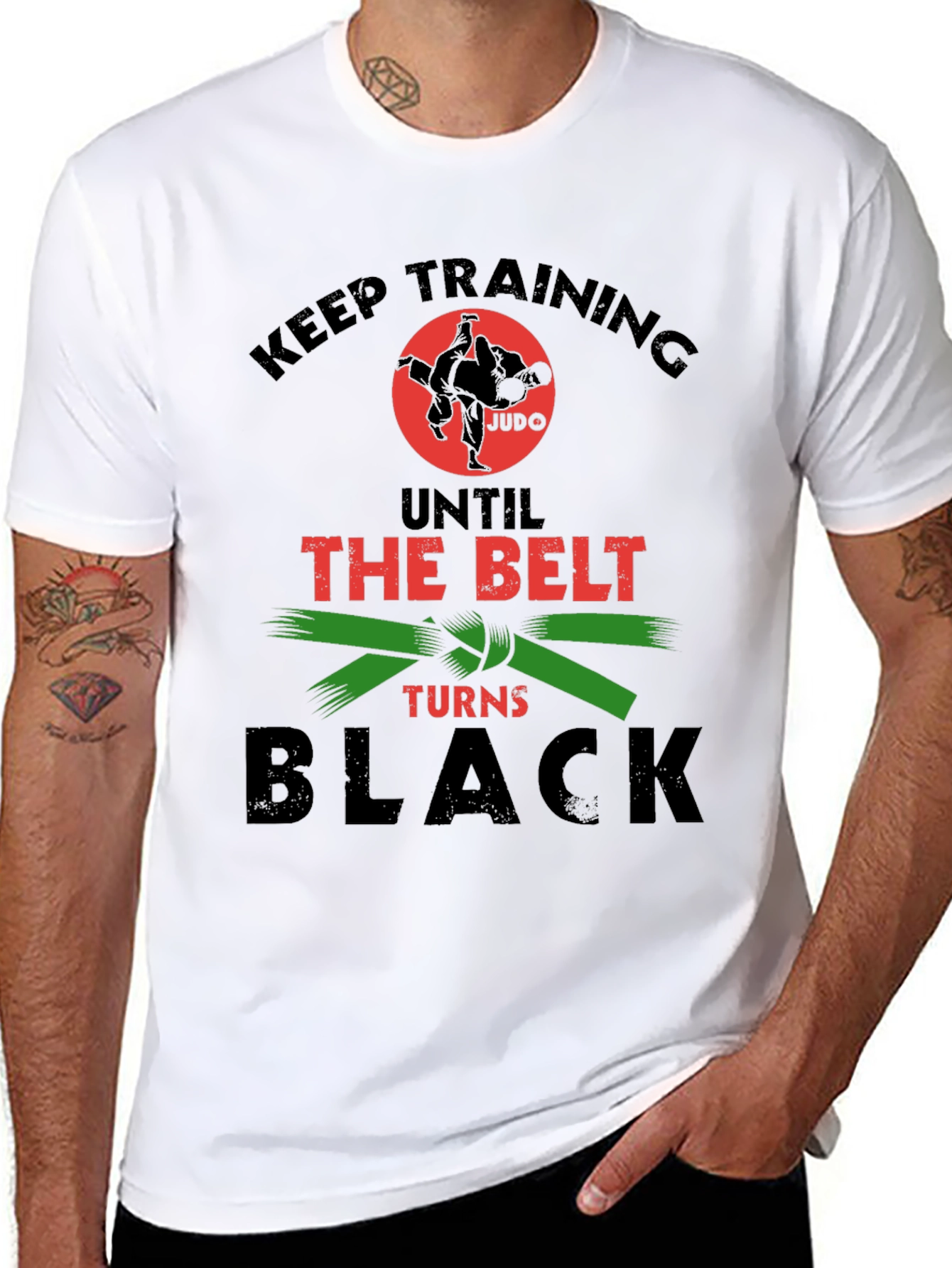 Black Judo Training T-Shirt: Keep Training Until The Belt Turns Black view 8