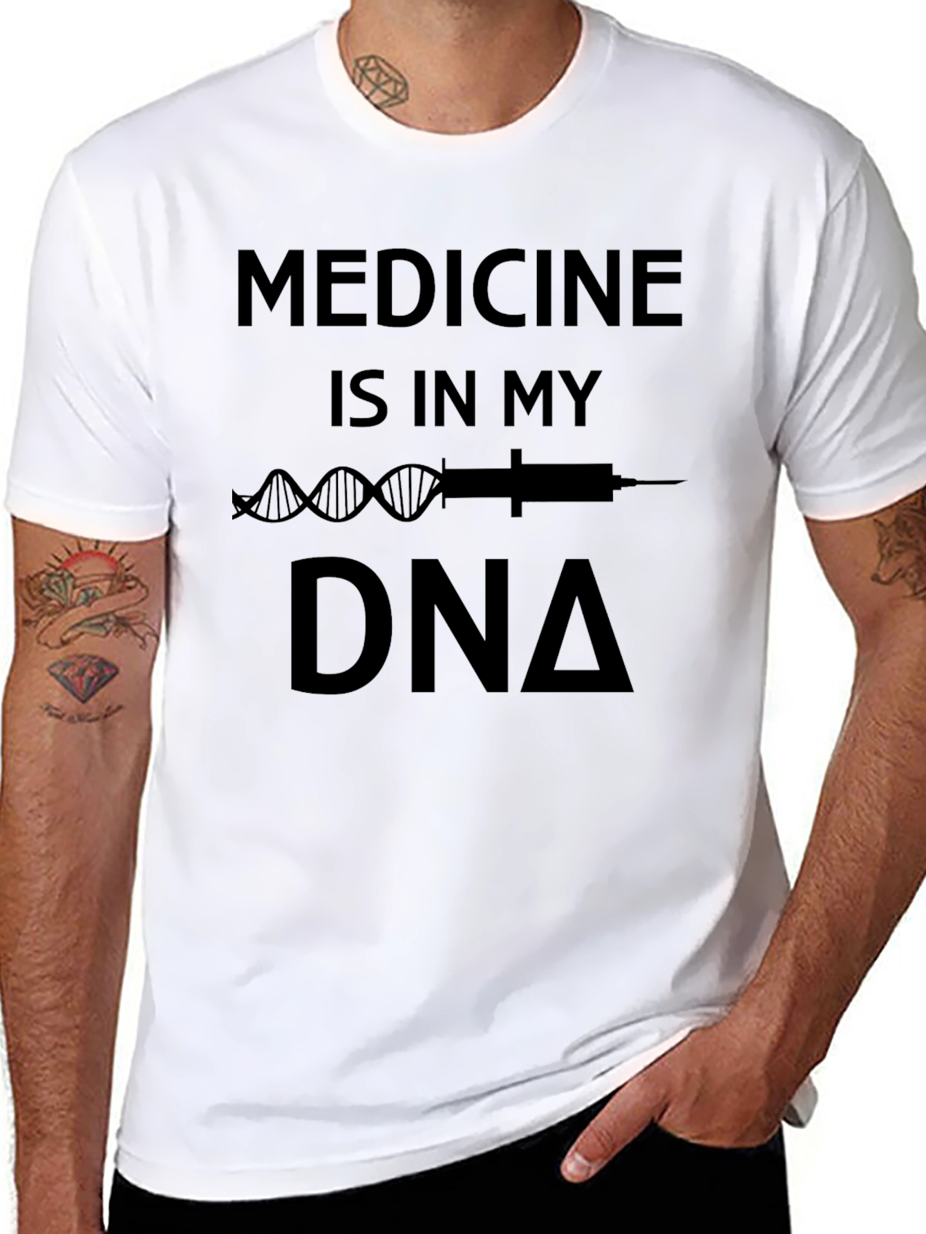 Black Medicine is in My DNA Black T-Shirt view 8