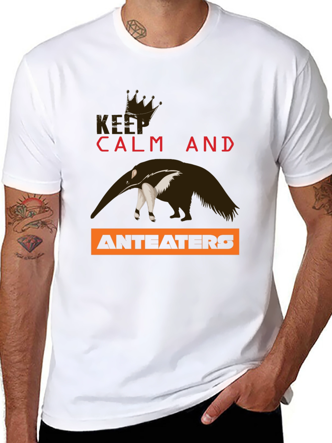Black Keep Calm Anteaters T-Shirt view 8
