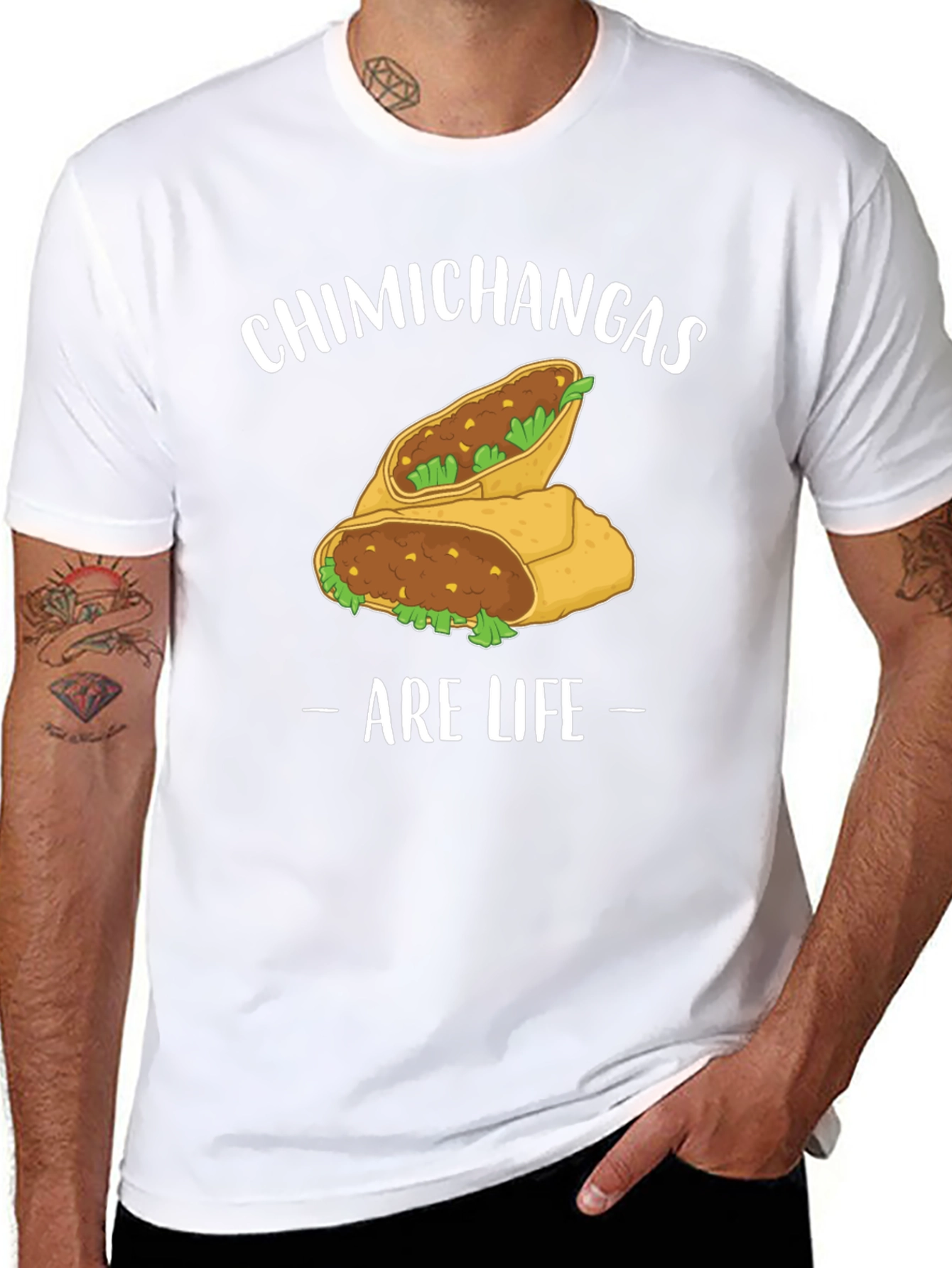Black Chimichangas Are Life Graphic T-Shirt view 8