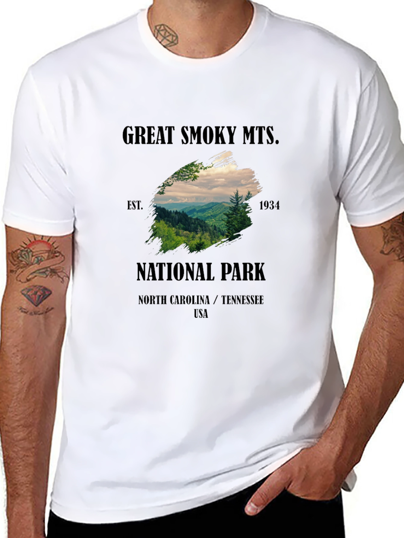 Black Great Smoky Mountains National Park T-Shirt view 8