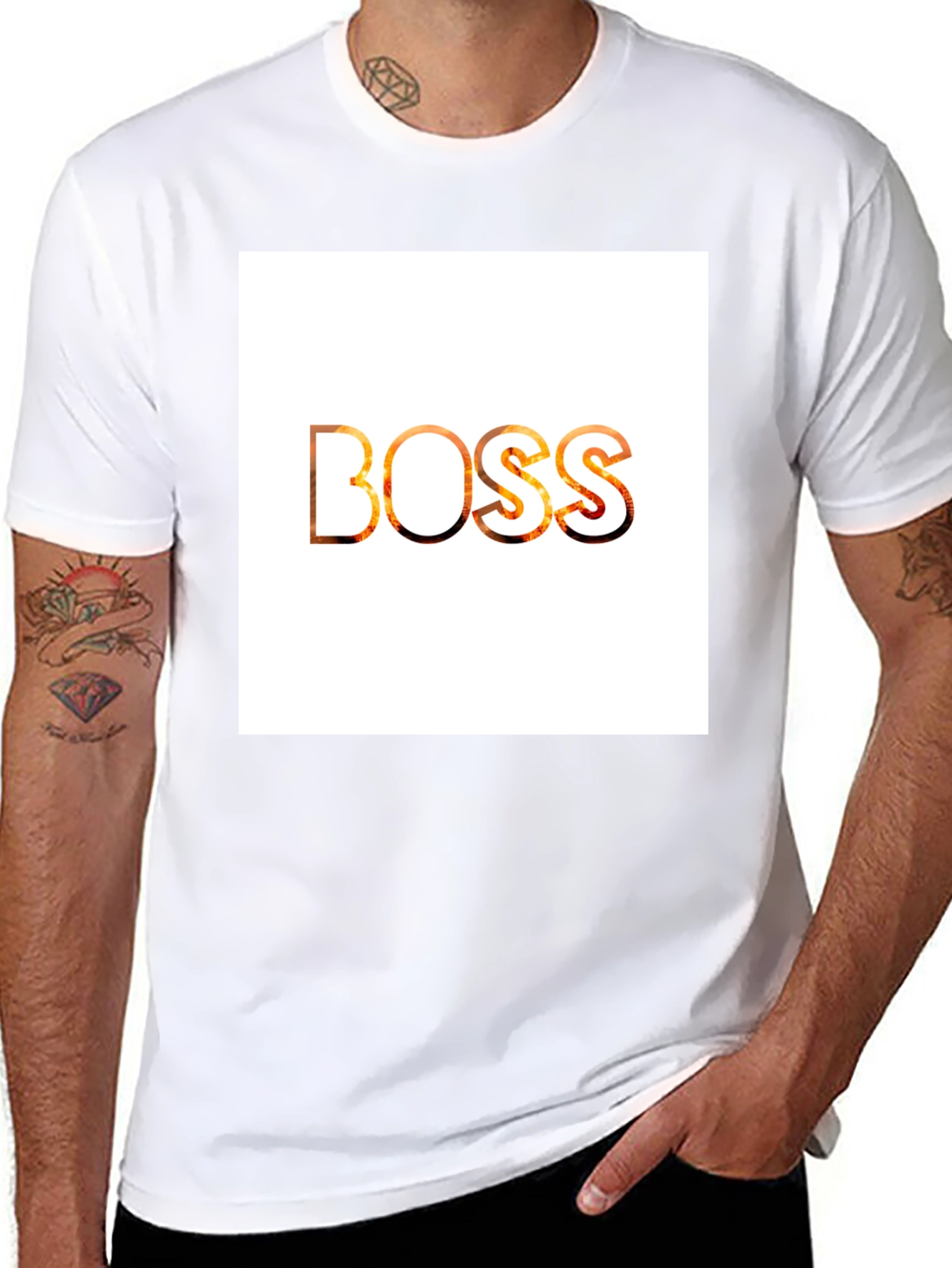 Black Boss Graphic Tee - Modern Men's Black T-Shirt view 8
