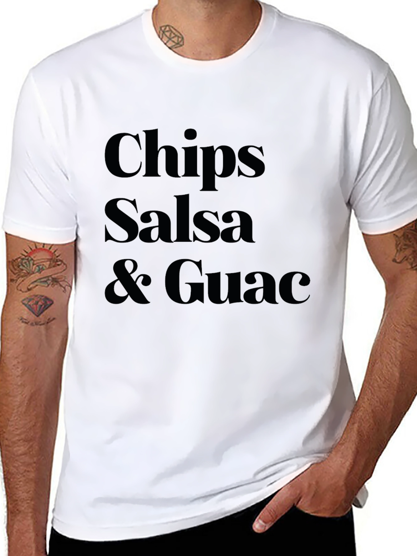 Black Chips Salsa & Guac Black Graphic T-Shirt view 8
