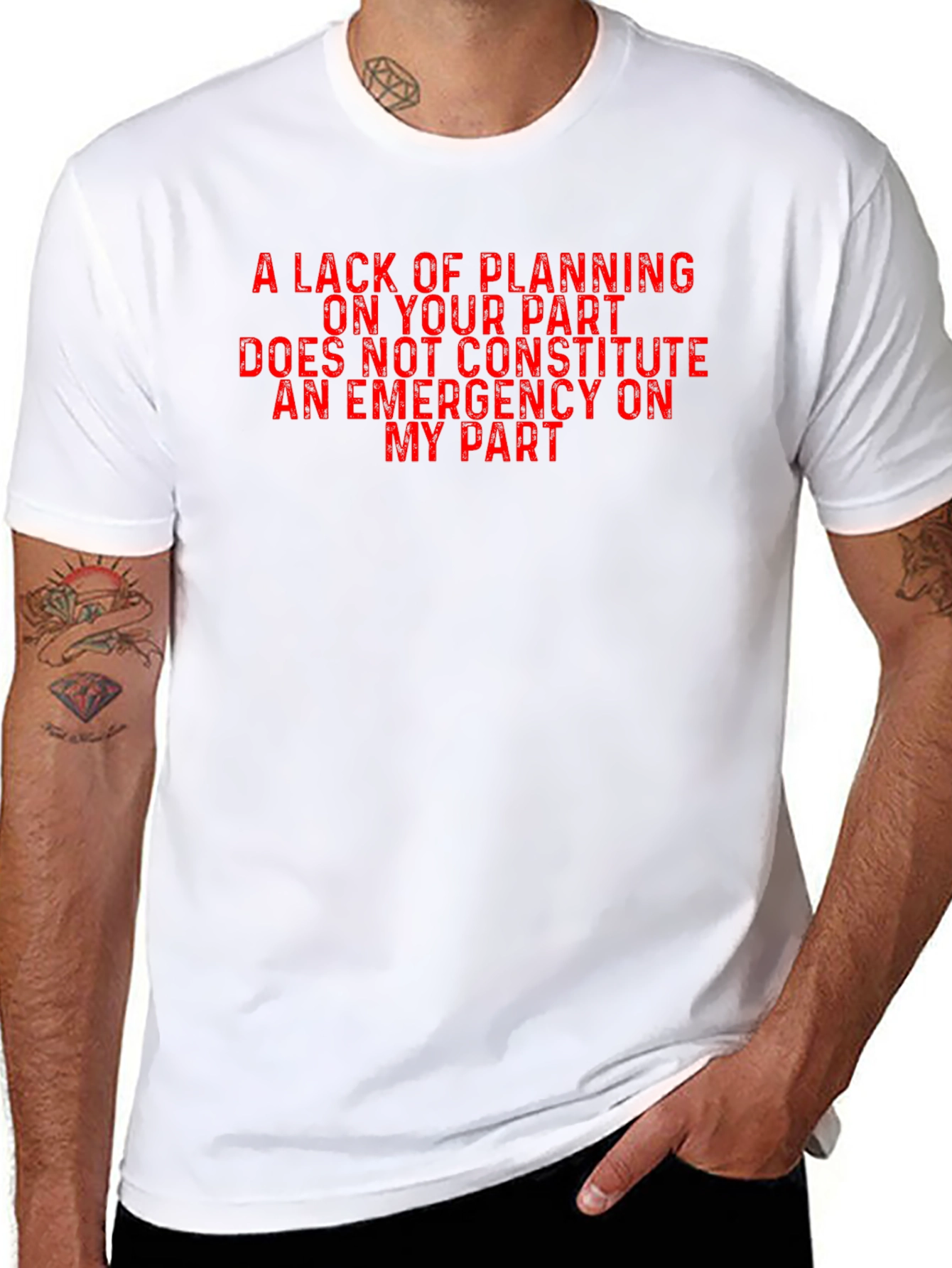 Black Funny Sarcastic T-Shirt: Lack of Planning view 8