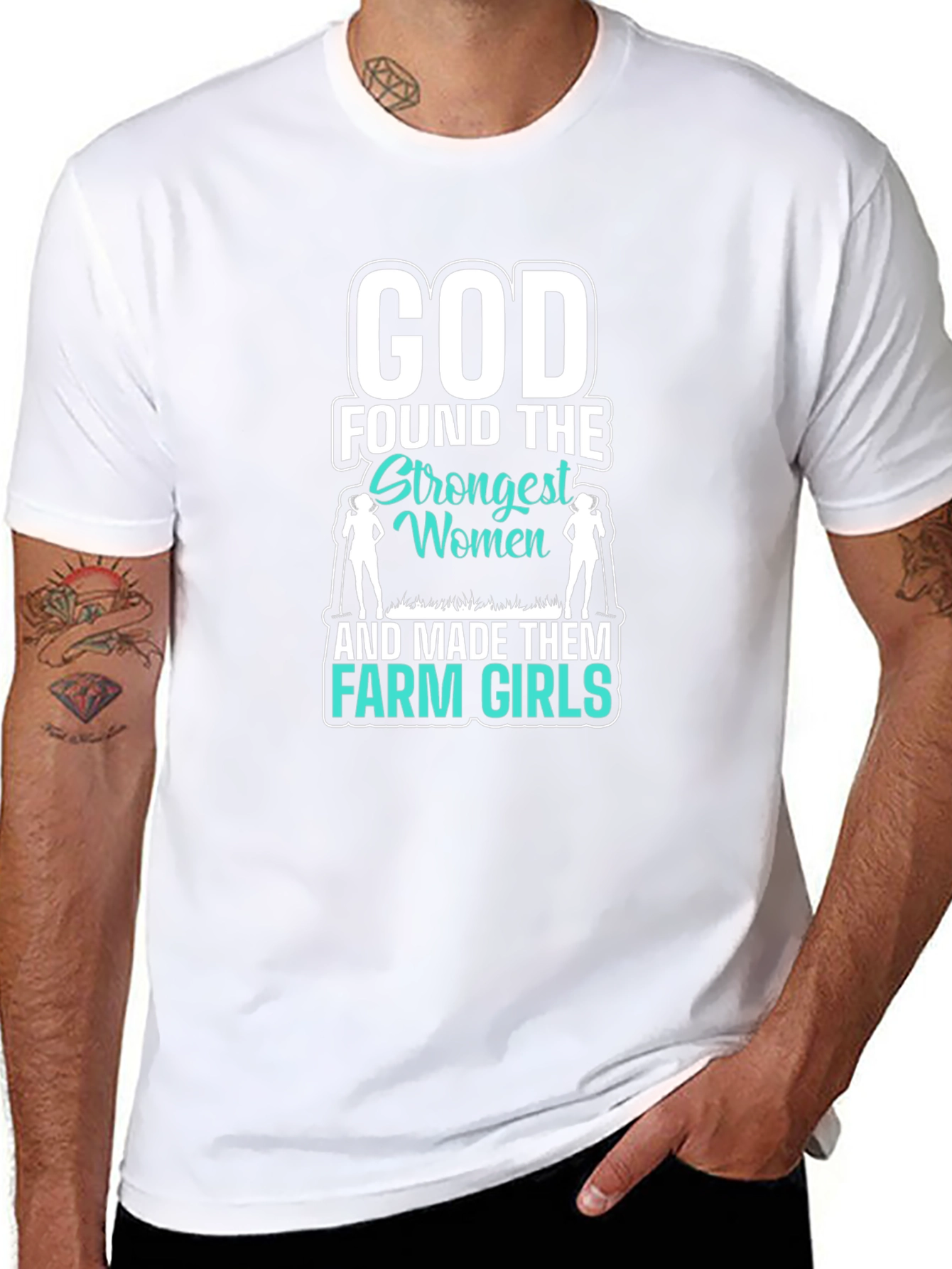 Black God Made Farm Girls T-Shirt view 8