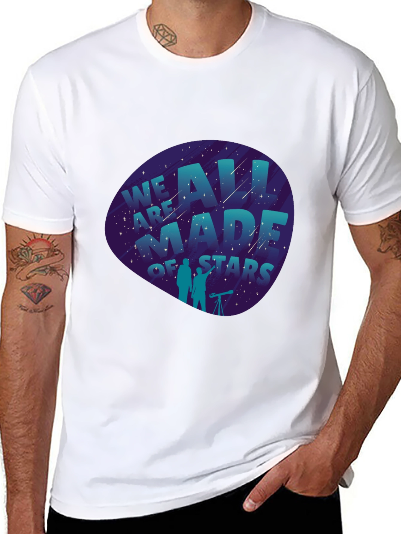 Black We Are All Made of Stars Graphic Tee - Black view 8