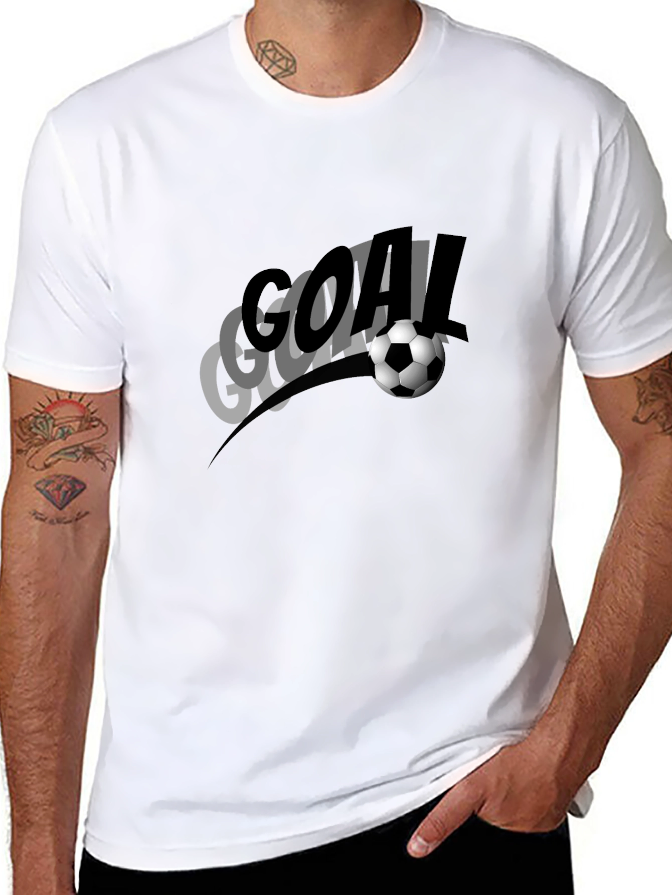 Black Goal Soccer T-Shirt: Stylish Sportswear for Fans view 8
