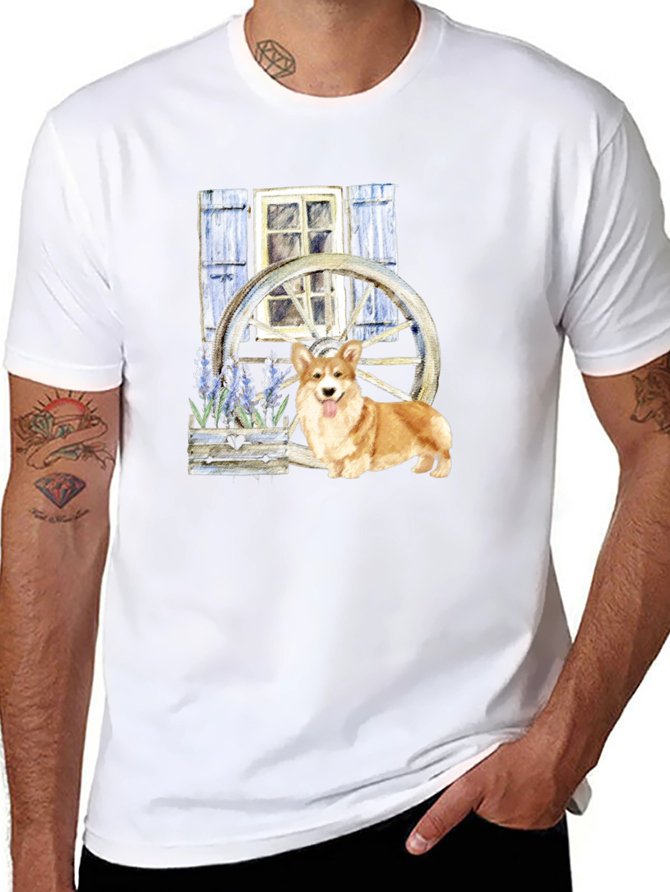 Black Corgi Wheel Window Tee view 8