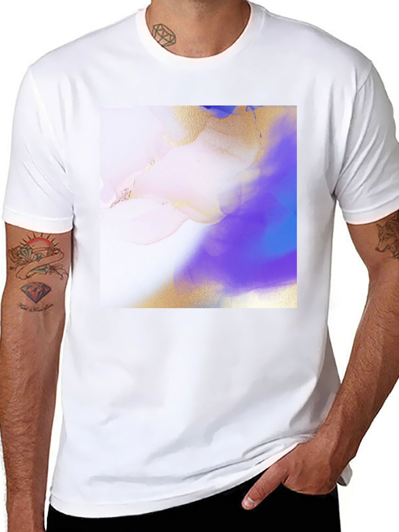 Black Abstract Art Black T-Shirt - Unique Design view 8