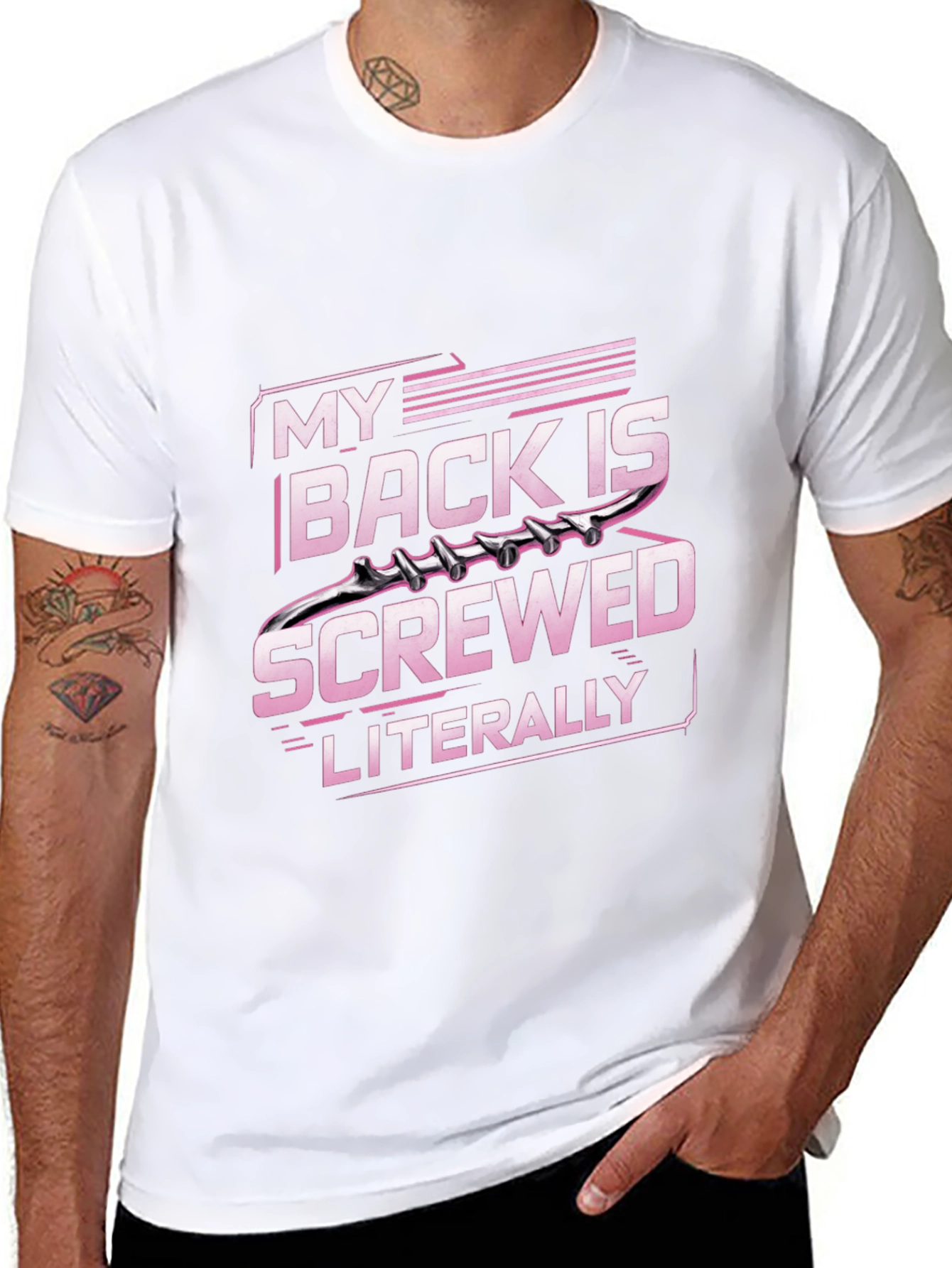 Black My Back is Screwed T-Shirt - Literally view 8