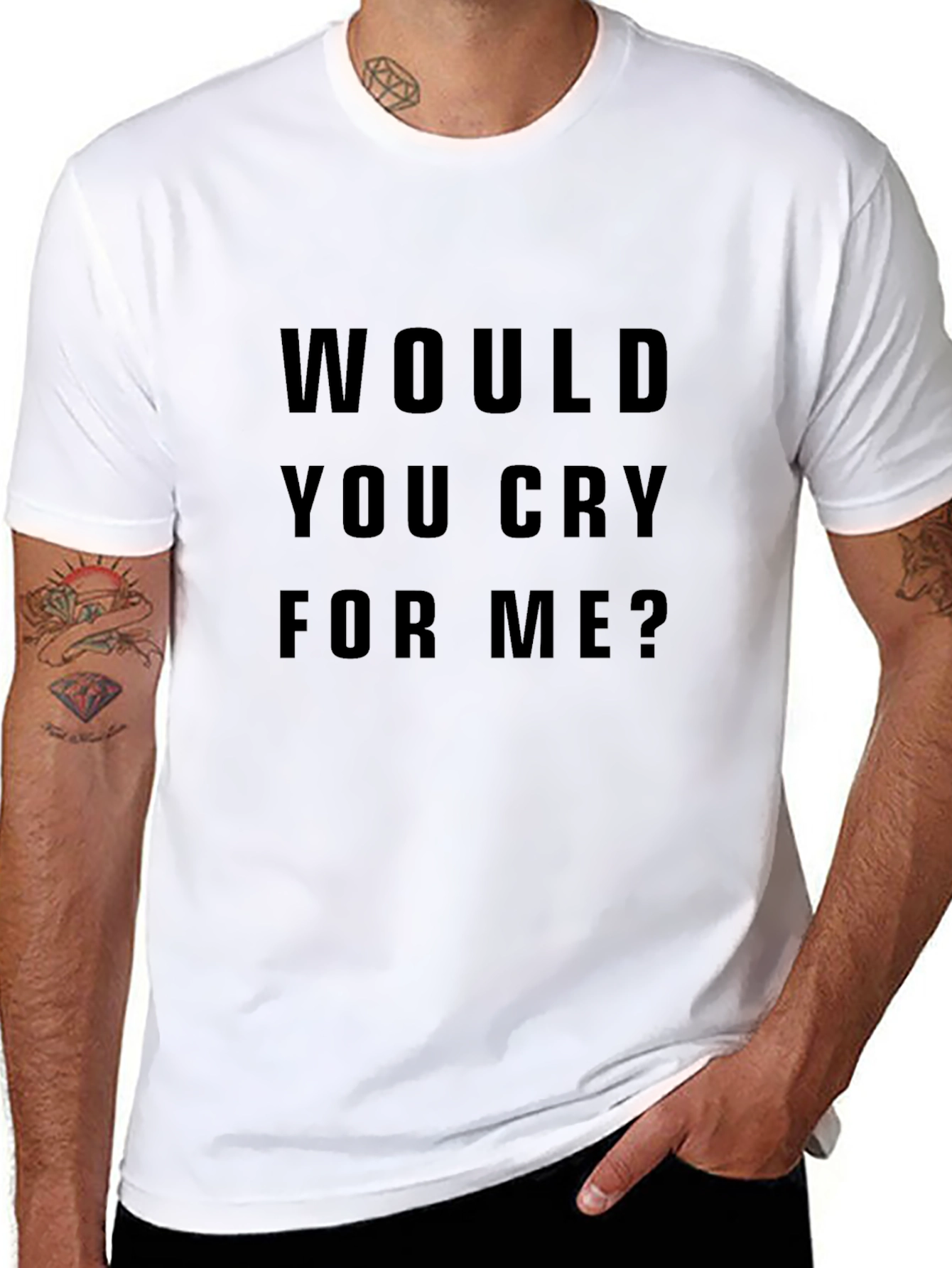 Black Would You Cry For Me Black Graphic Tee view 8