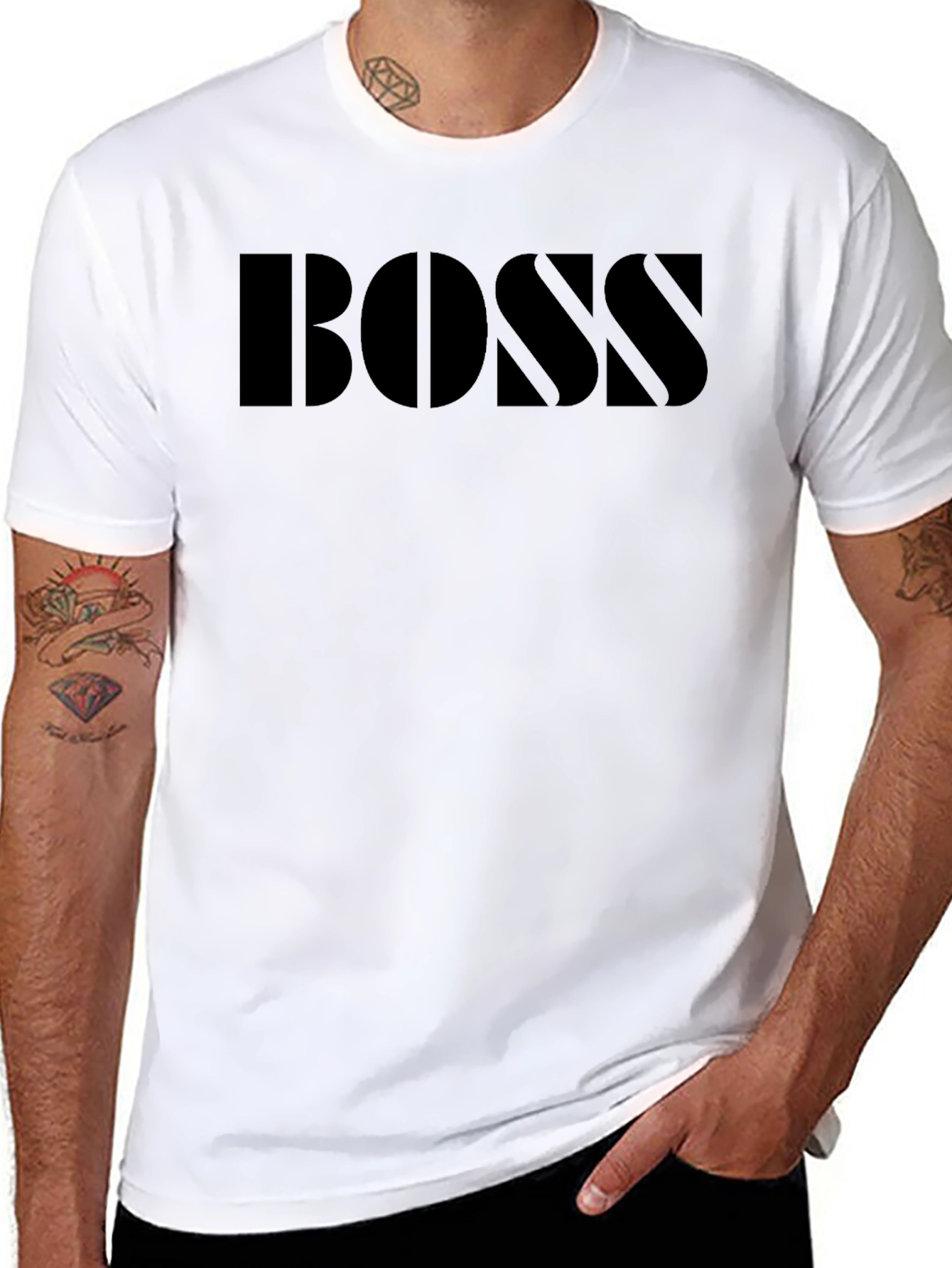 Black BOSS Graphic Tee - Men's Black T-Shirt view 8
