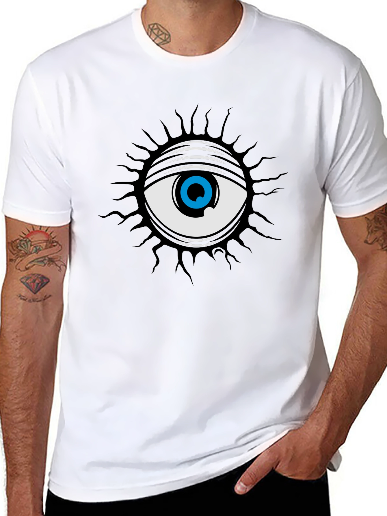 Black All Seeing Eye Graphic Tee - Black view 8