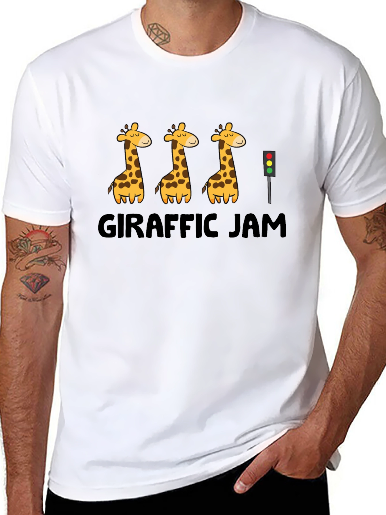 Black Giraff Traffic Jam Black T-Shirt view 8